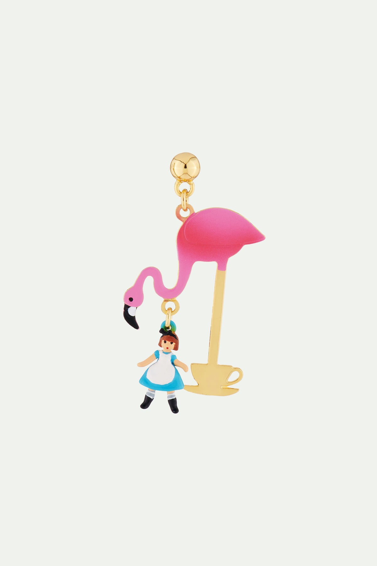 Boucles d'oreilles tiges teatime alice et flamant rose