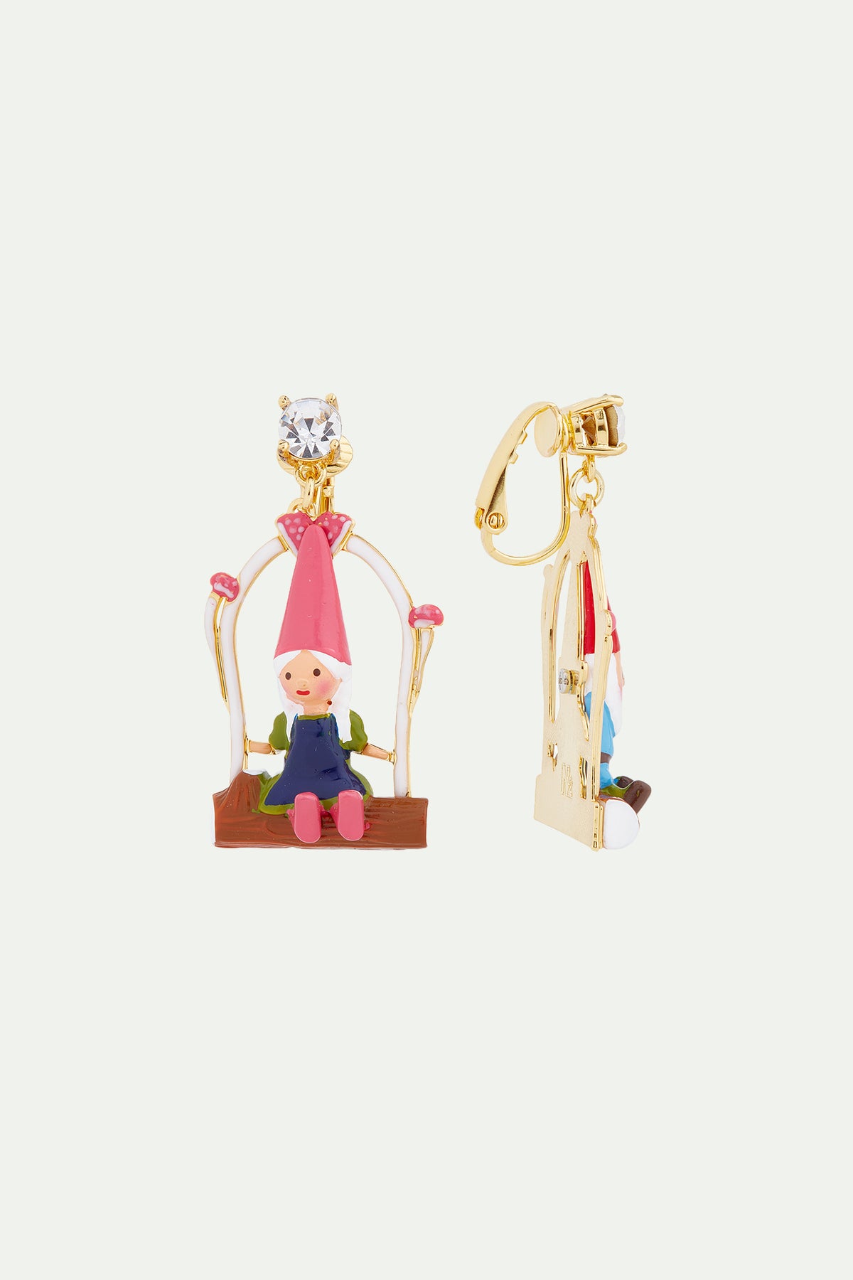 Boucles d'oreilles asymétriques couple de nains de jardin