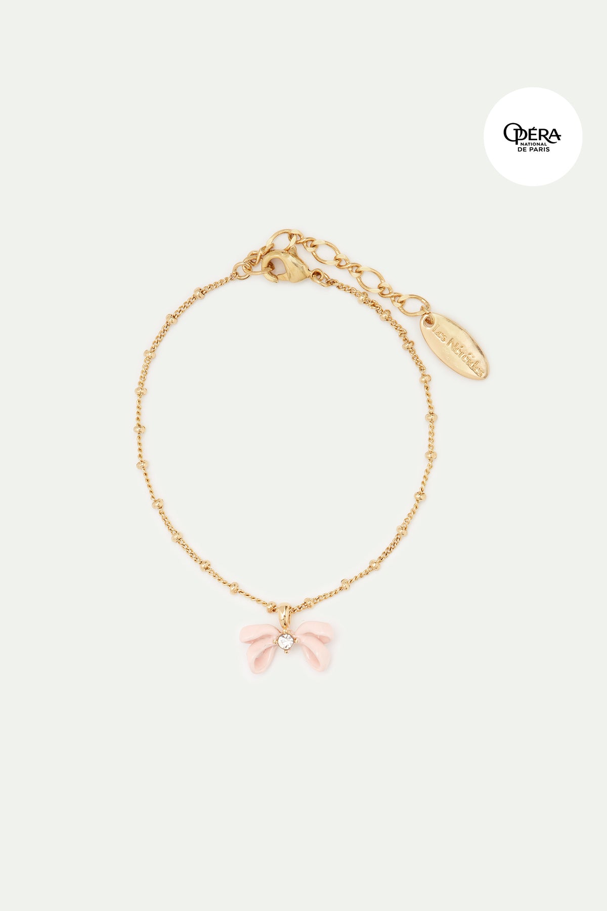 Bracelet pendentif ruban rose