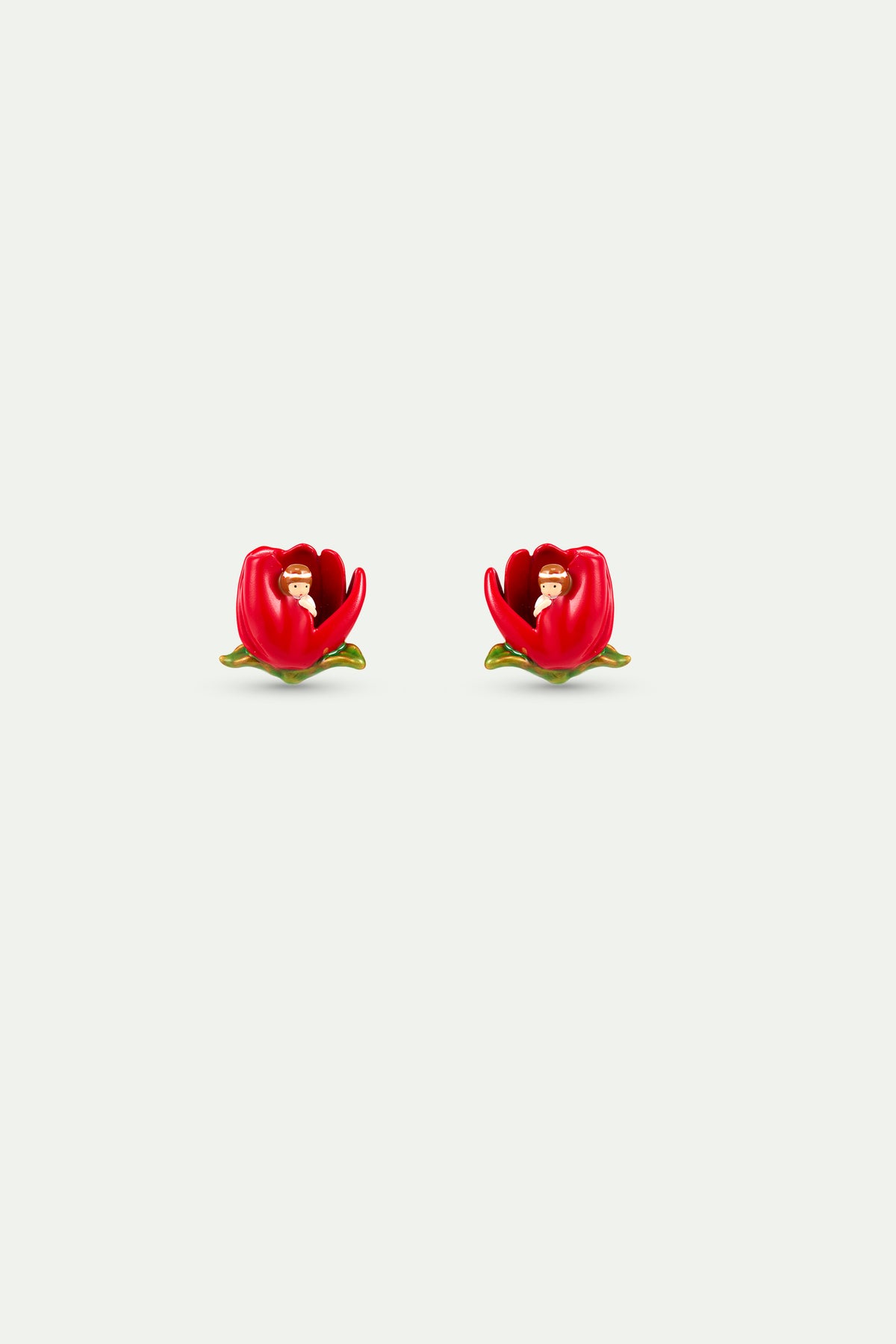 Boucles d'oreilles tulipe rouge et Petite Poucette