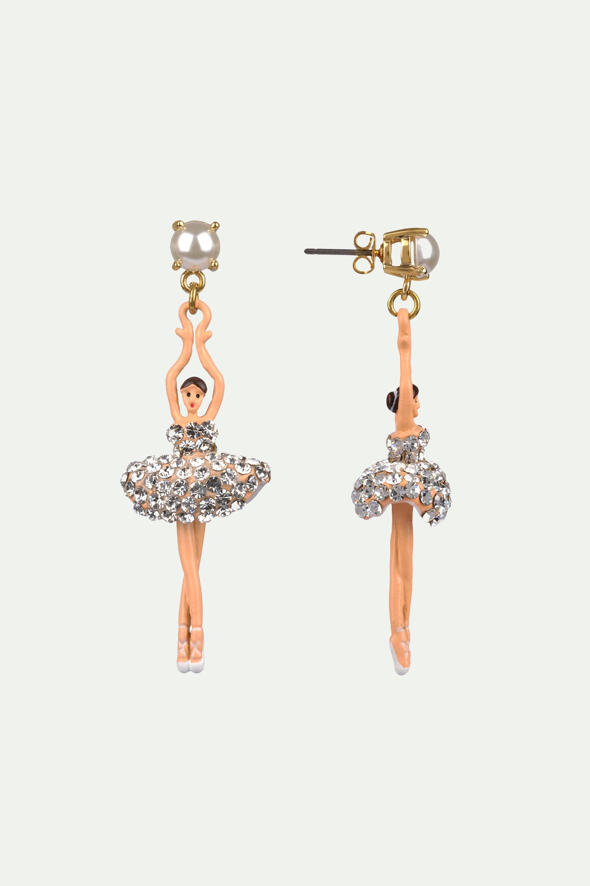 Boucles d'oreilles ballerines sur pointe cristal