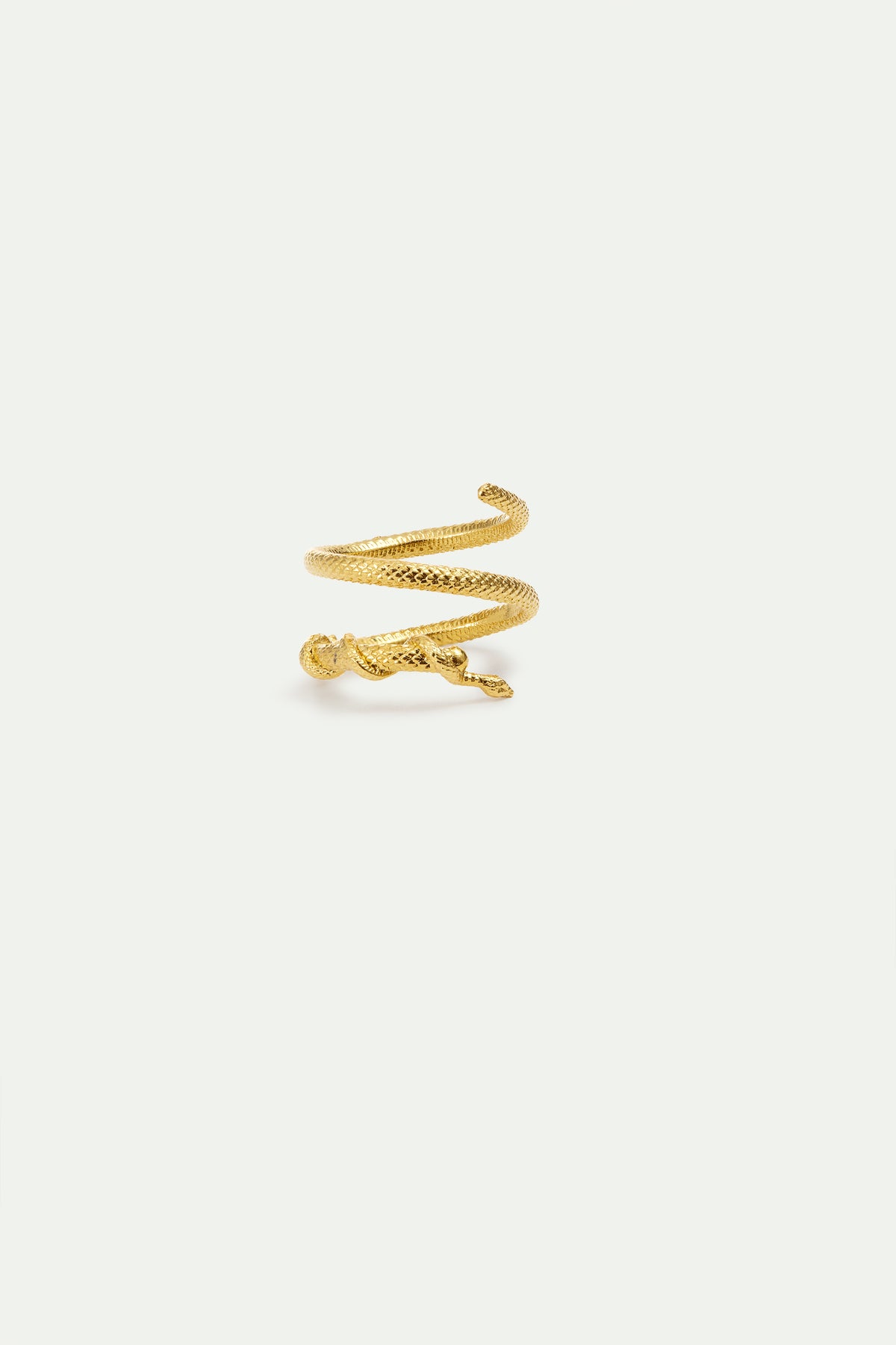 Bague spirale ajustable serpent doré