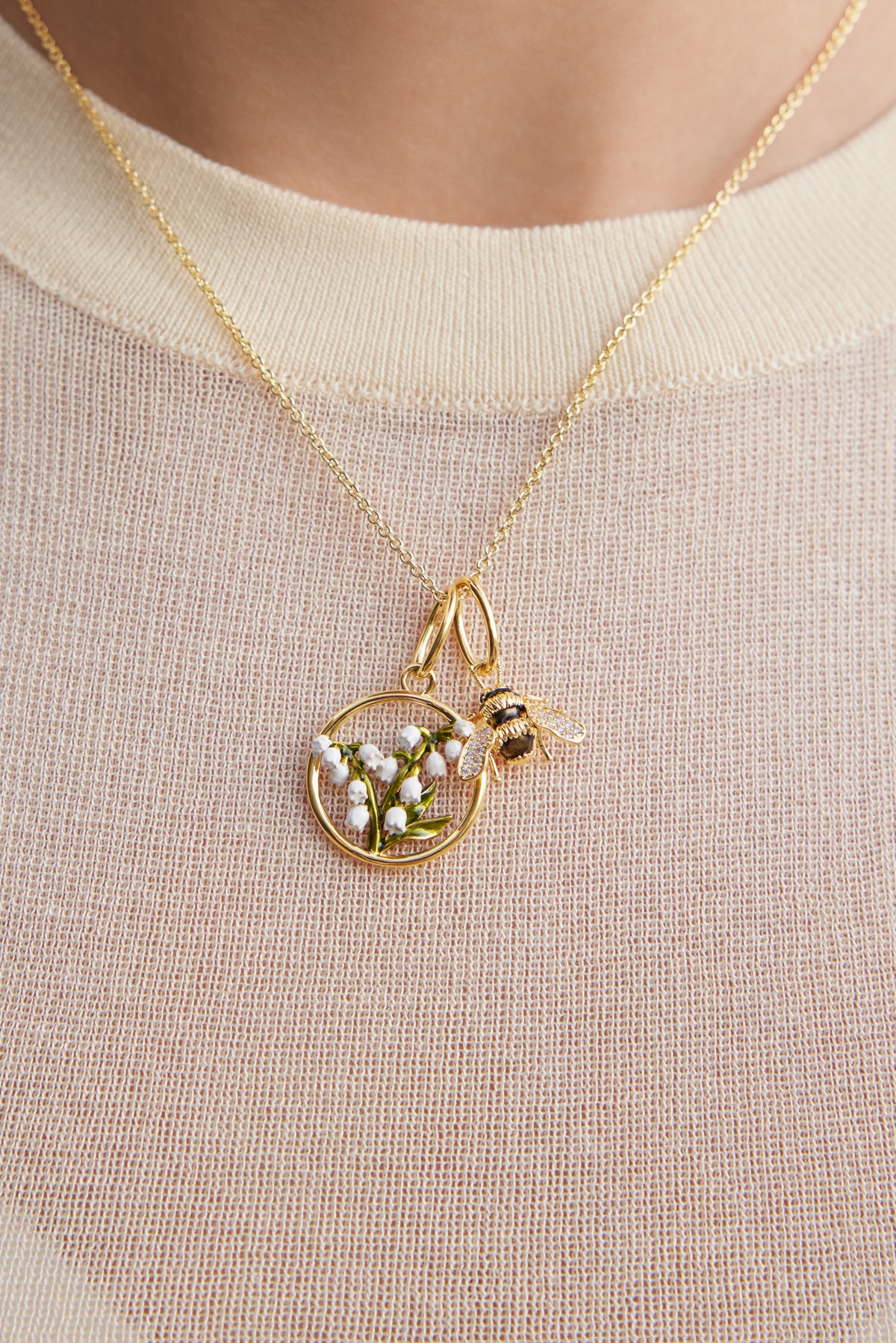 Pendentif brin de muguet, Bonne Fortune et Élégance