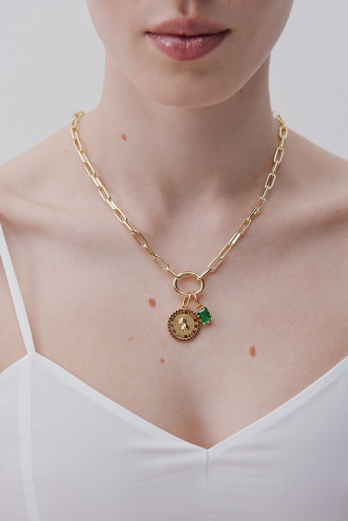 Pendentif lancer de dés doré Can't lose, Confiance et Ambition