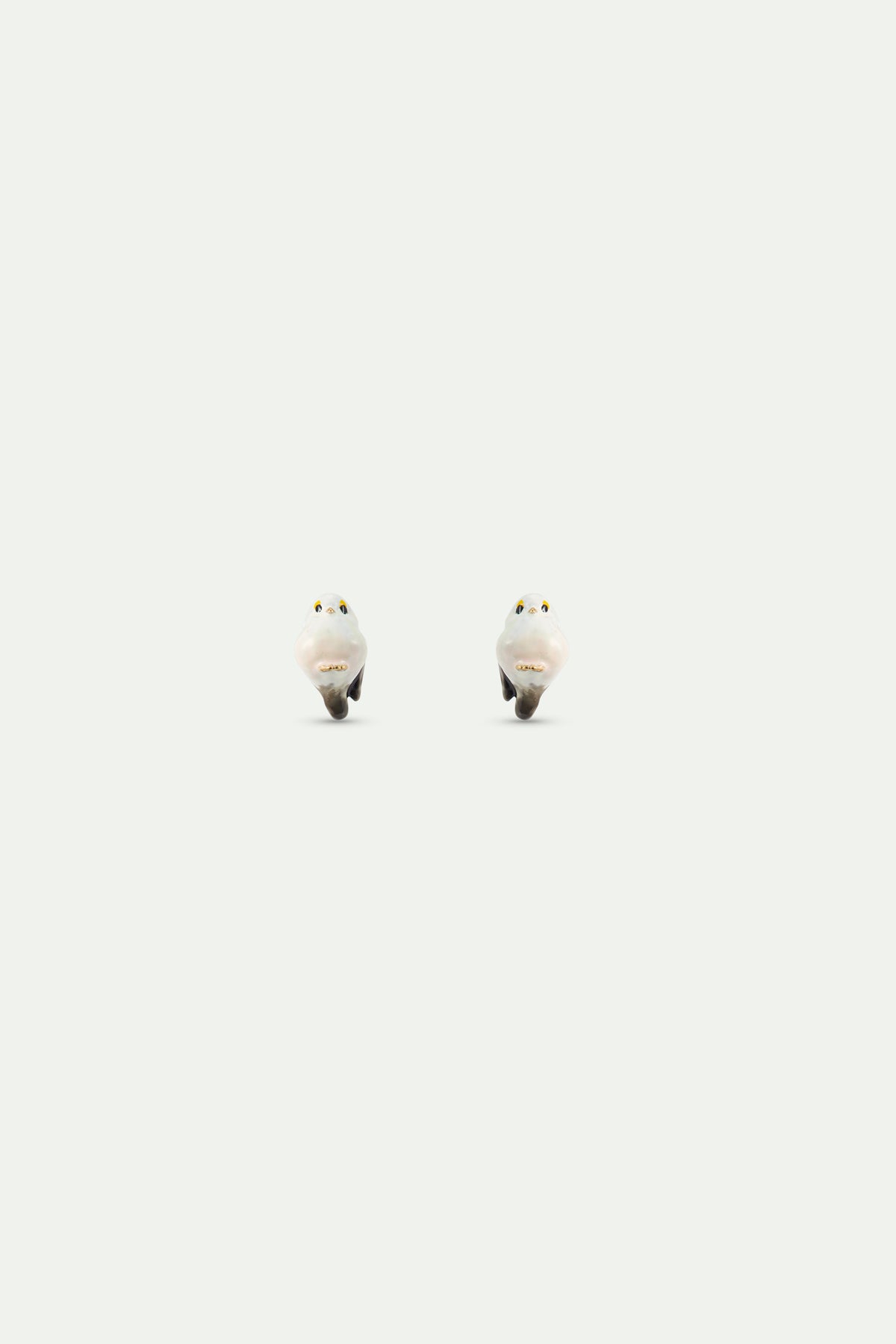 Boucles d'oreilles tiges Mésange blanche