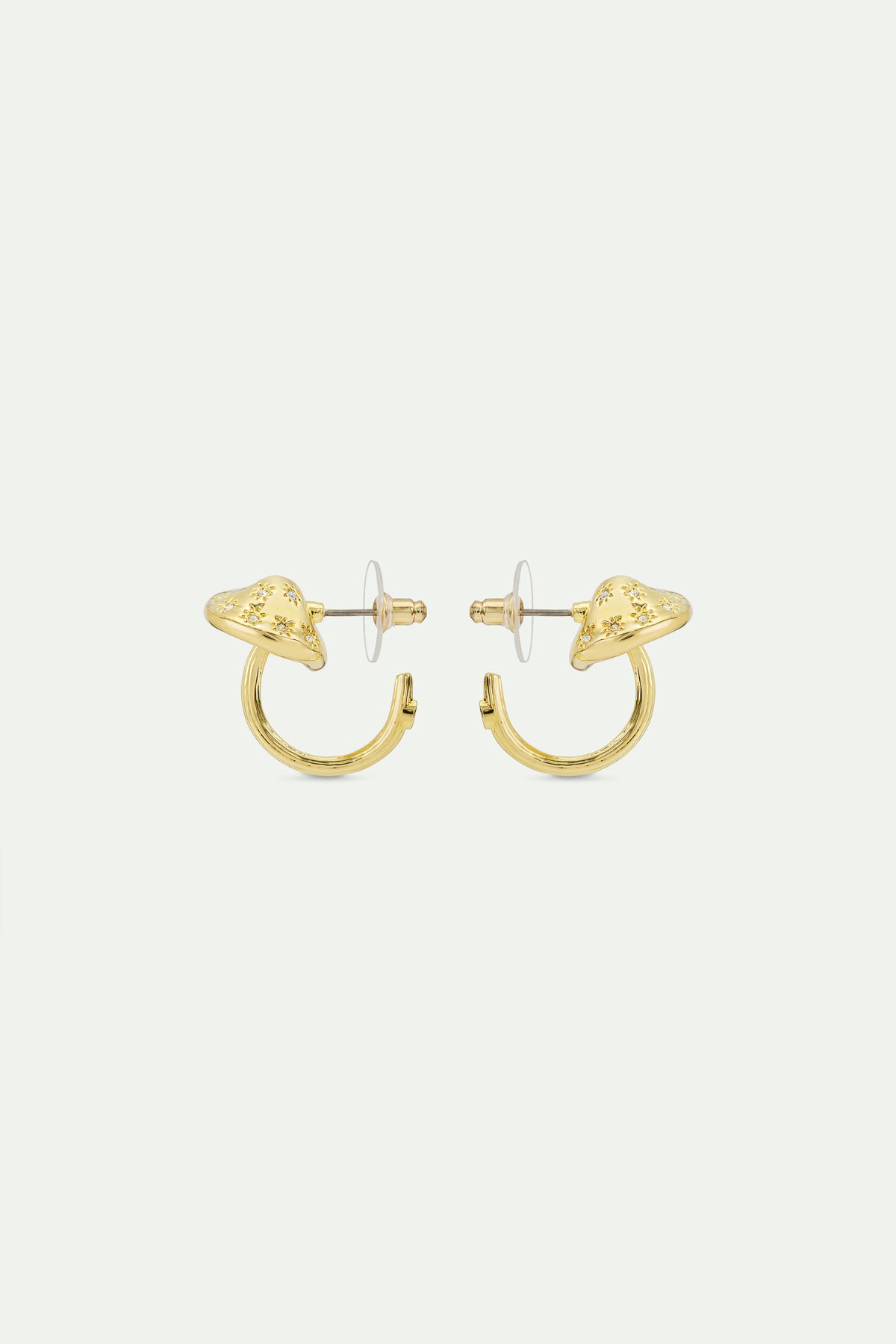 Mushroom gold hoop earrings