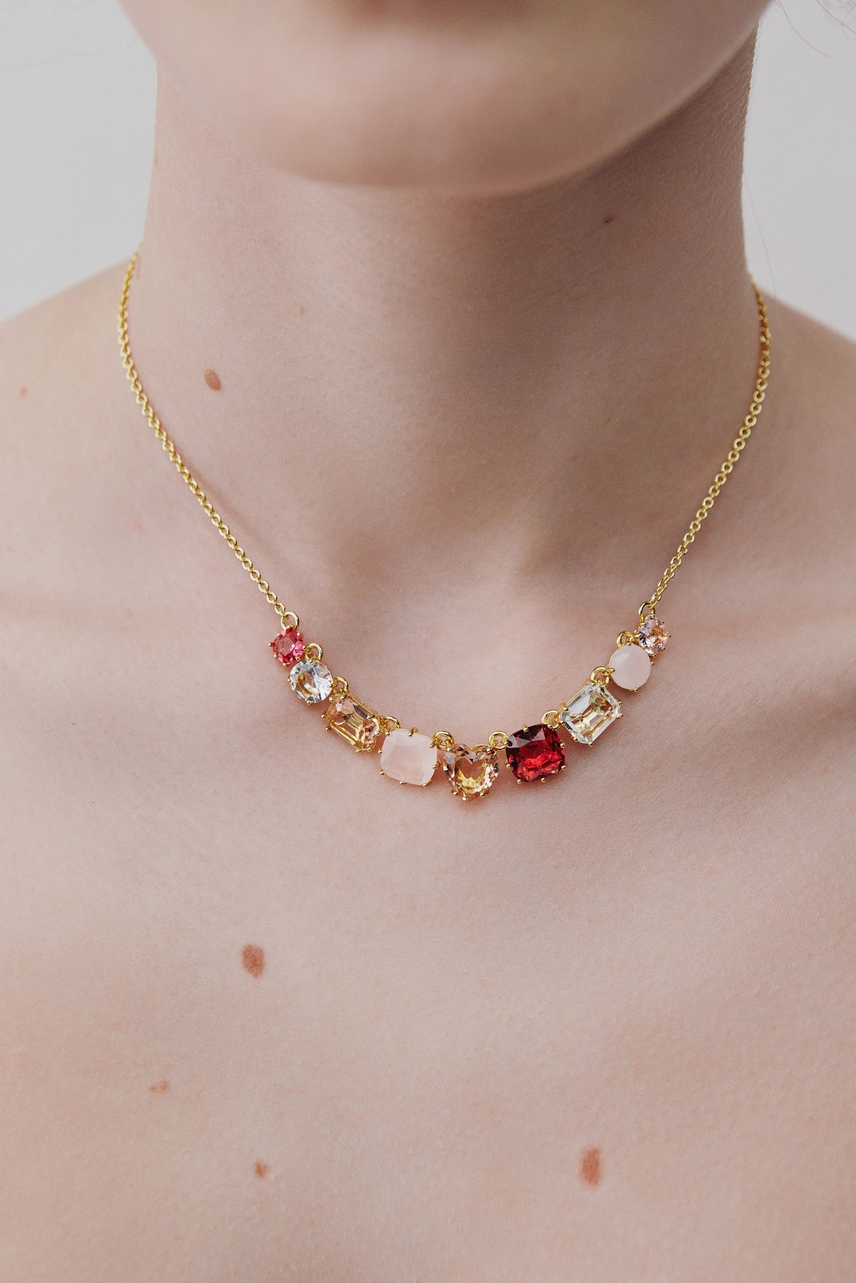 Collier fin 9 pierres La Diamantine Rosa Centifiola