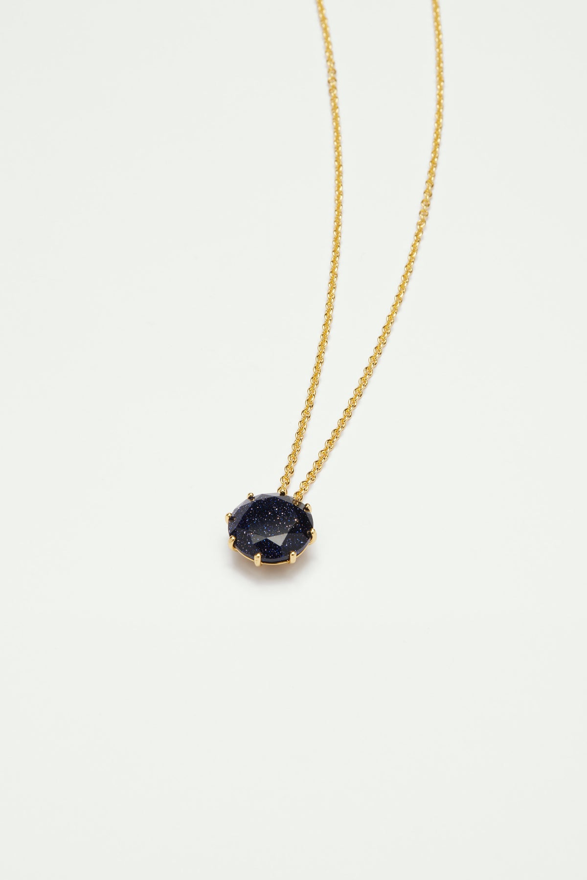 Collier sautoir pierre ronde la diamantine bleu nuit pailleté