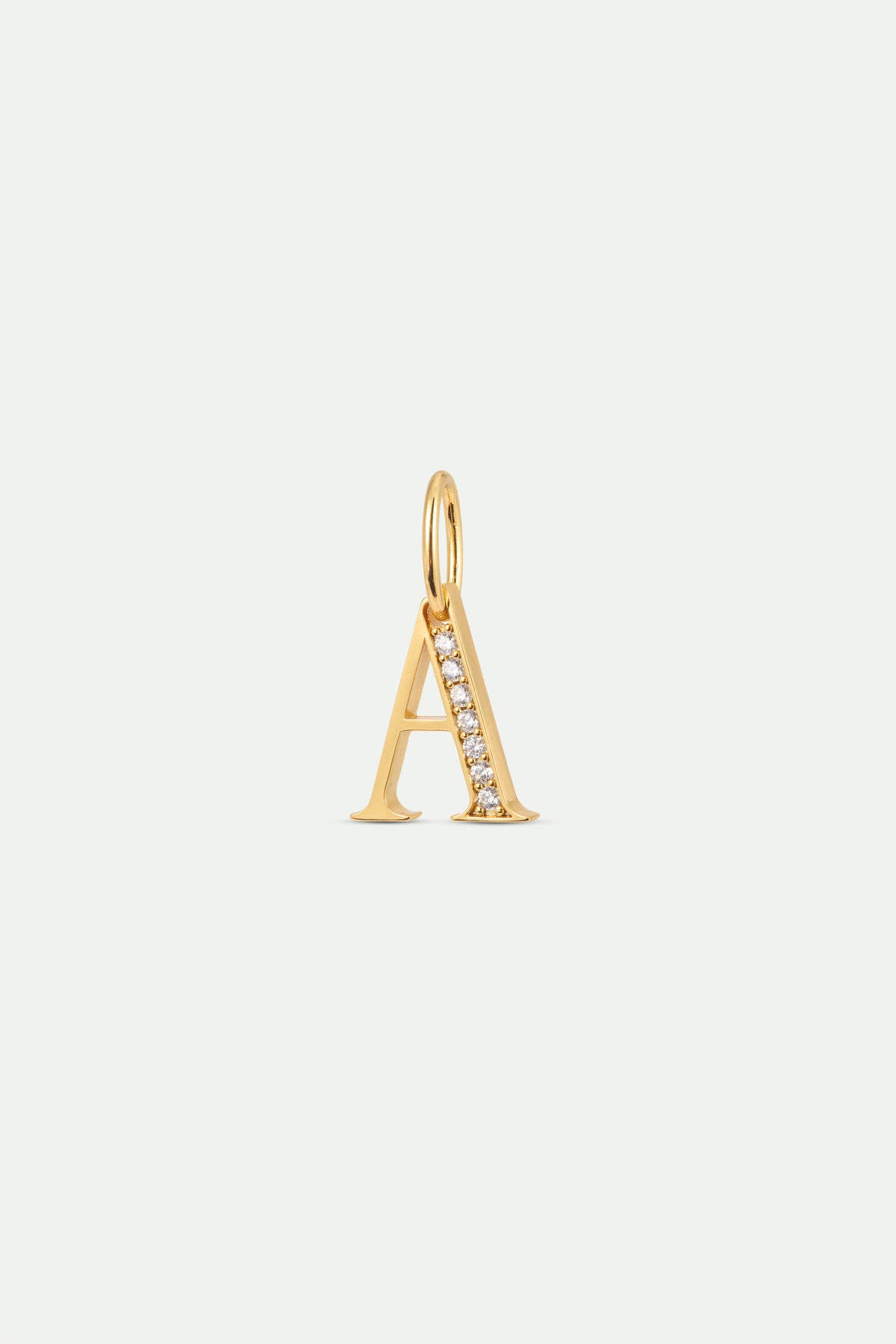 Pendentif lettre A dorée et cristaux