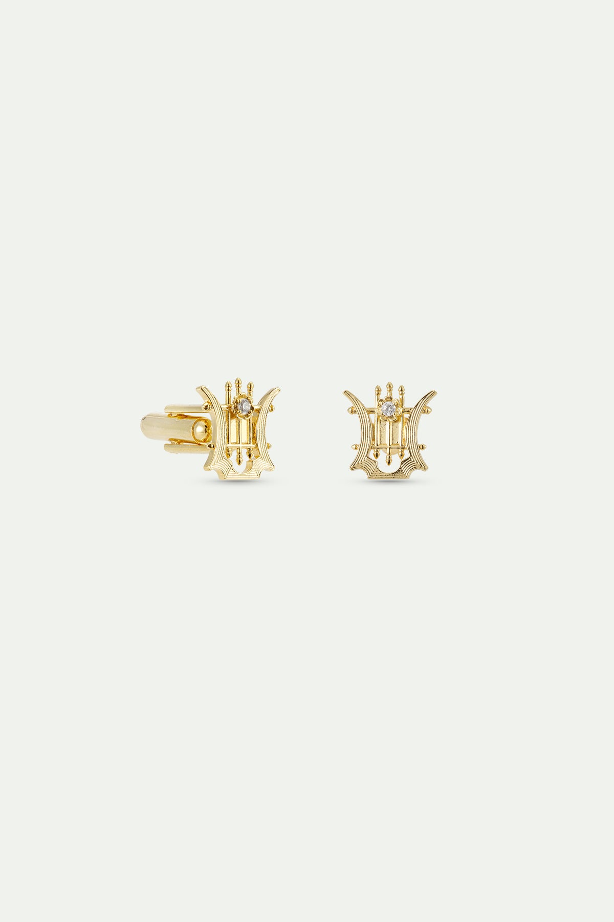 Boutons de manchette lyre dorée