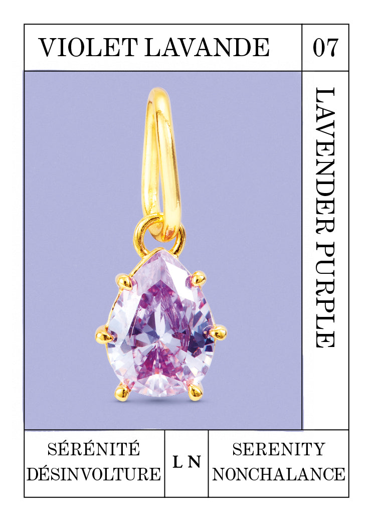 Pendentif pierre Violet Lavande, Sérénité et Désinvolture - Juillet