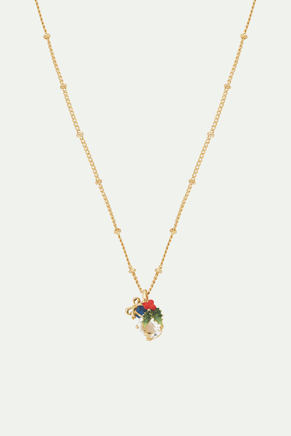 Faceted glass and christmas gift pendant necklace