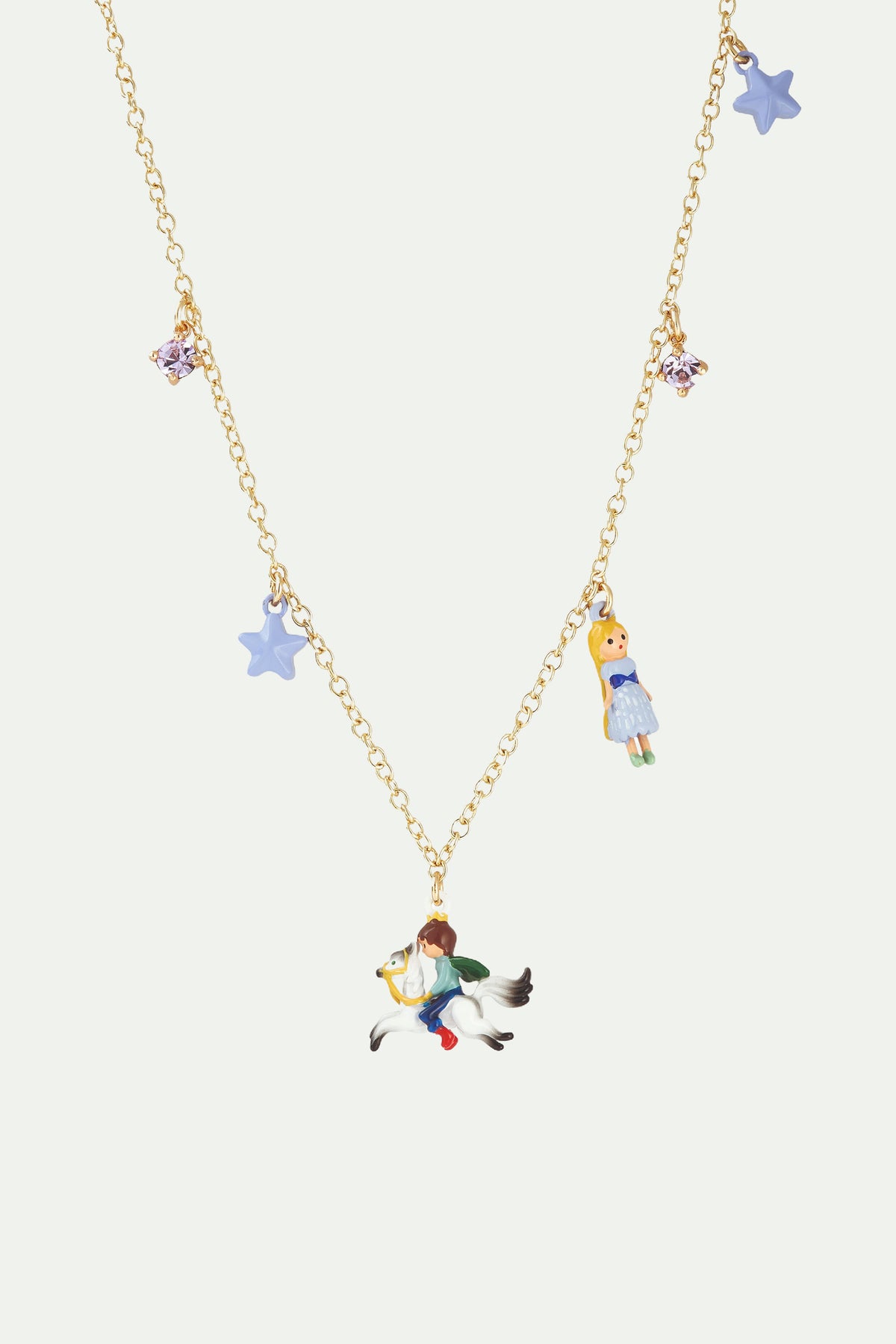 Collier pendentif charm's princesse chevelure enchantée et prince