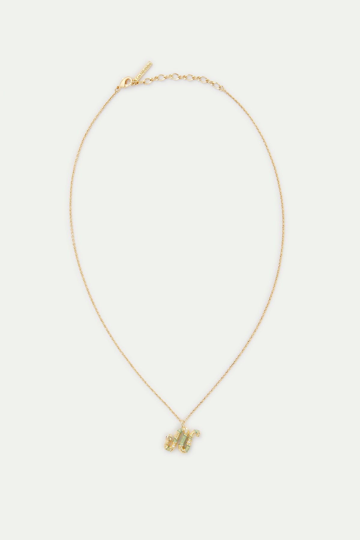 Collier pendentif serpent vert