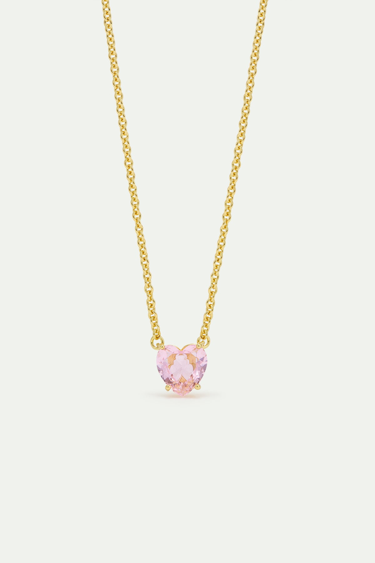 Collier fin pierre cœur La Diamantine Rosa Centifolia