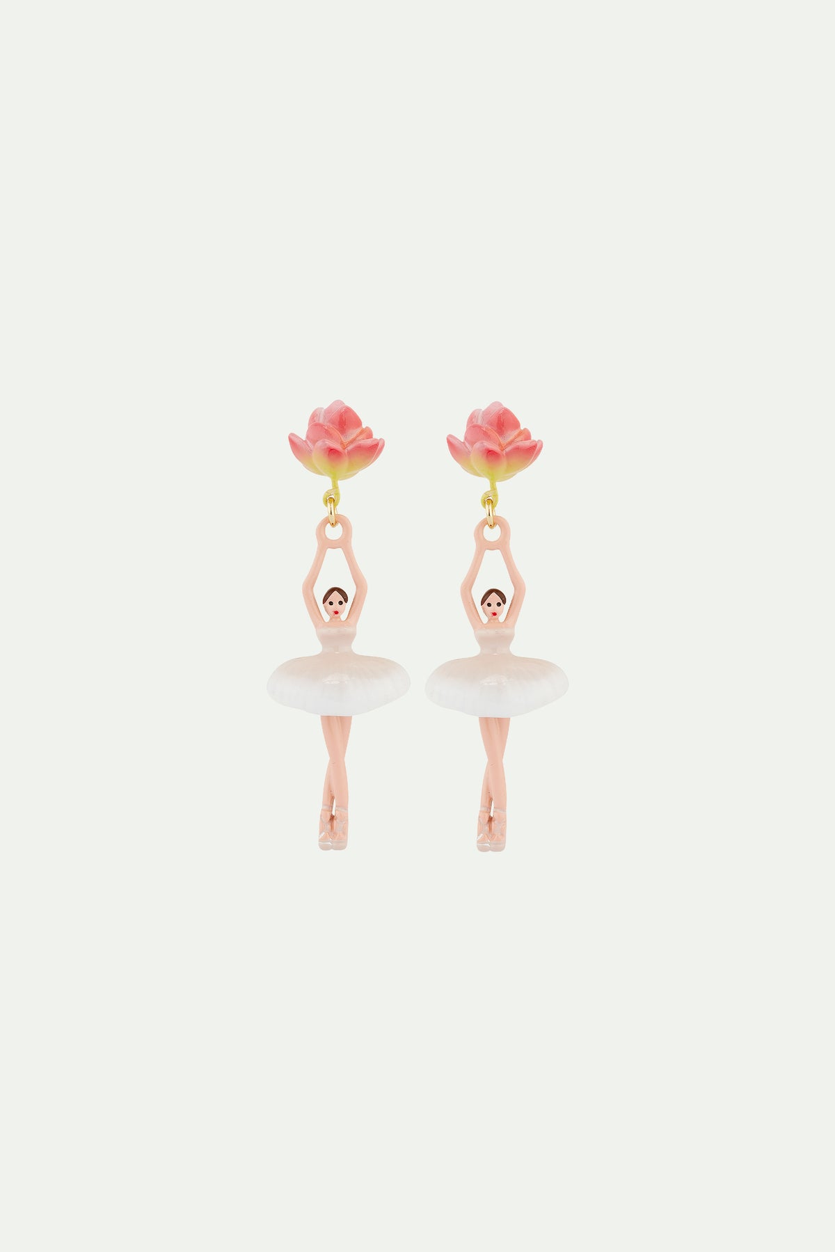 Boucles d'Oreilles Tiges Ballerine Fleur de Lotus