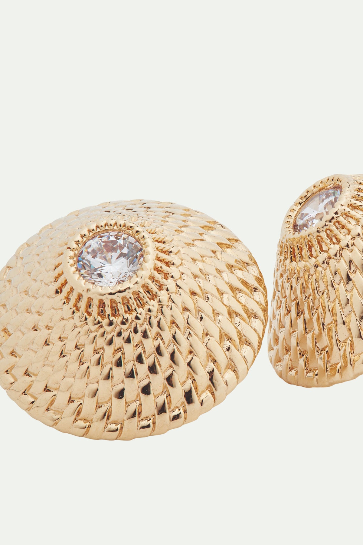 Boucles d'oreilles tiges disques osier du vanier