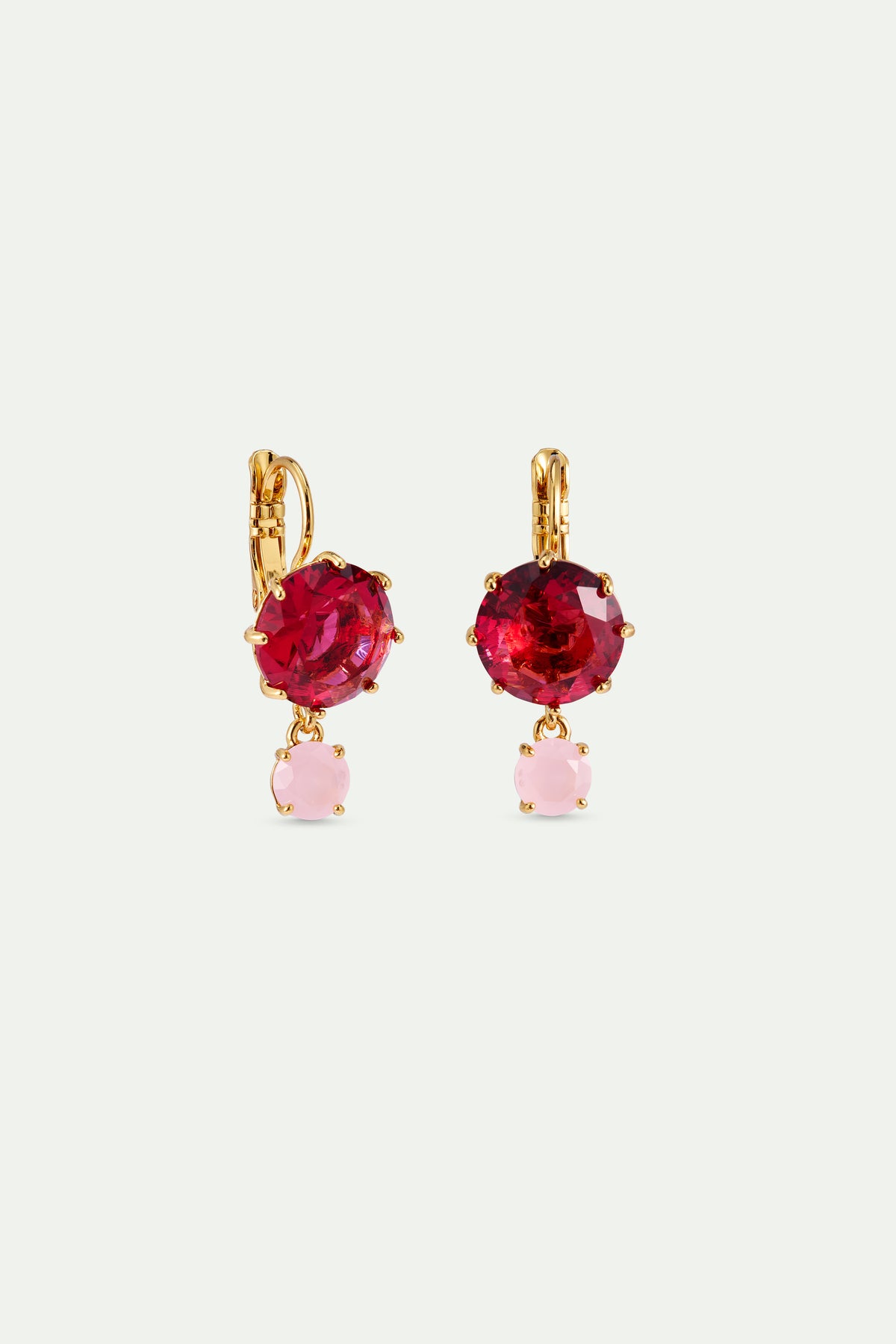 Boucles d'oreilles deux pierres La Diamantine Rosa Centifolia