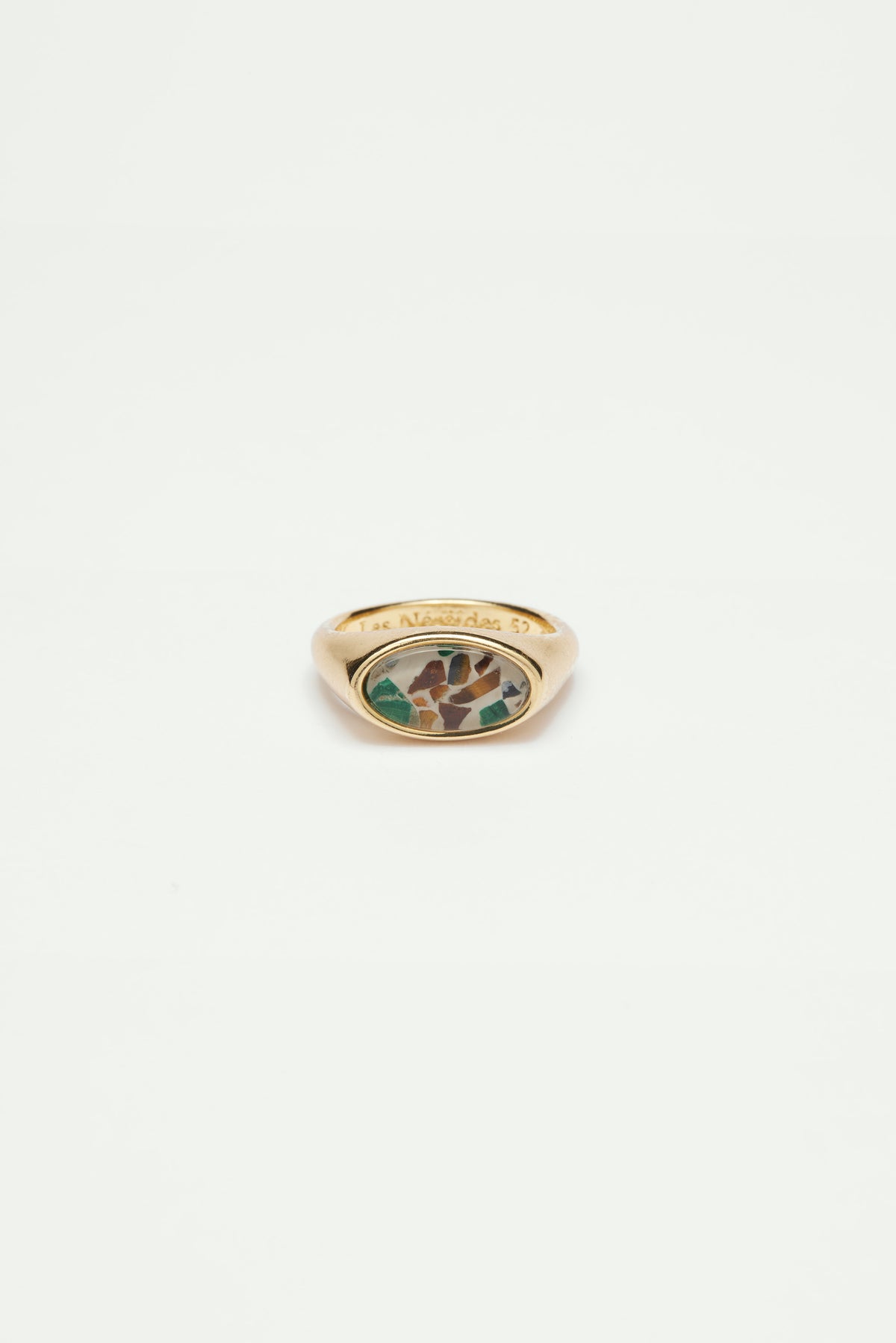 Bague jonc dorée terrazzo