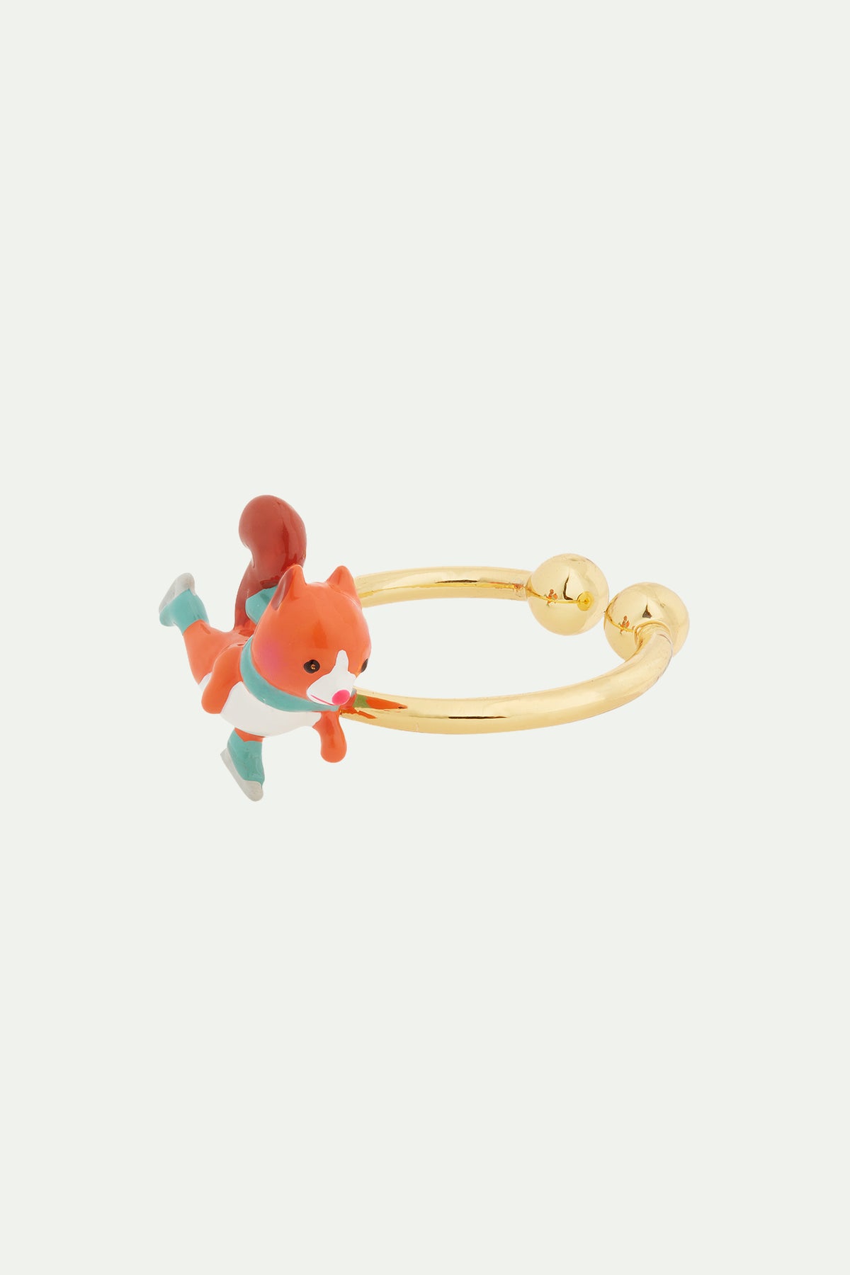 Bague ajustable écureuil en patins à glace