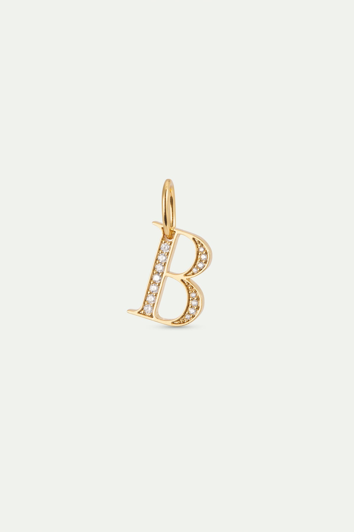 Pendentif lettre B dorée et cristaux
