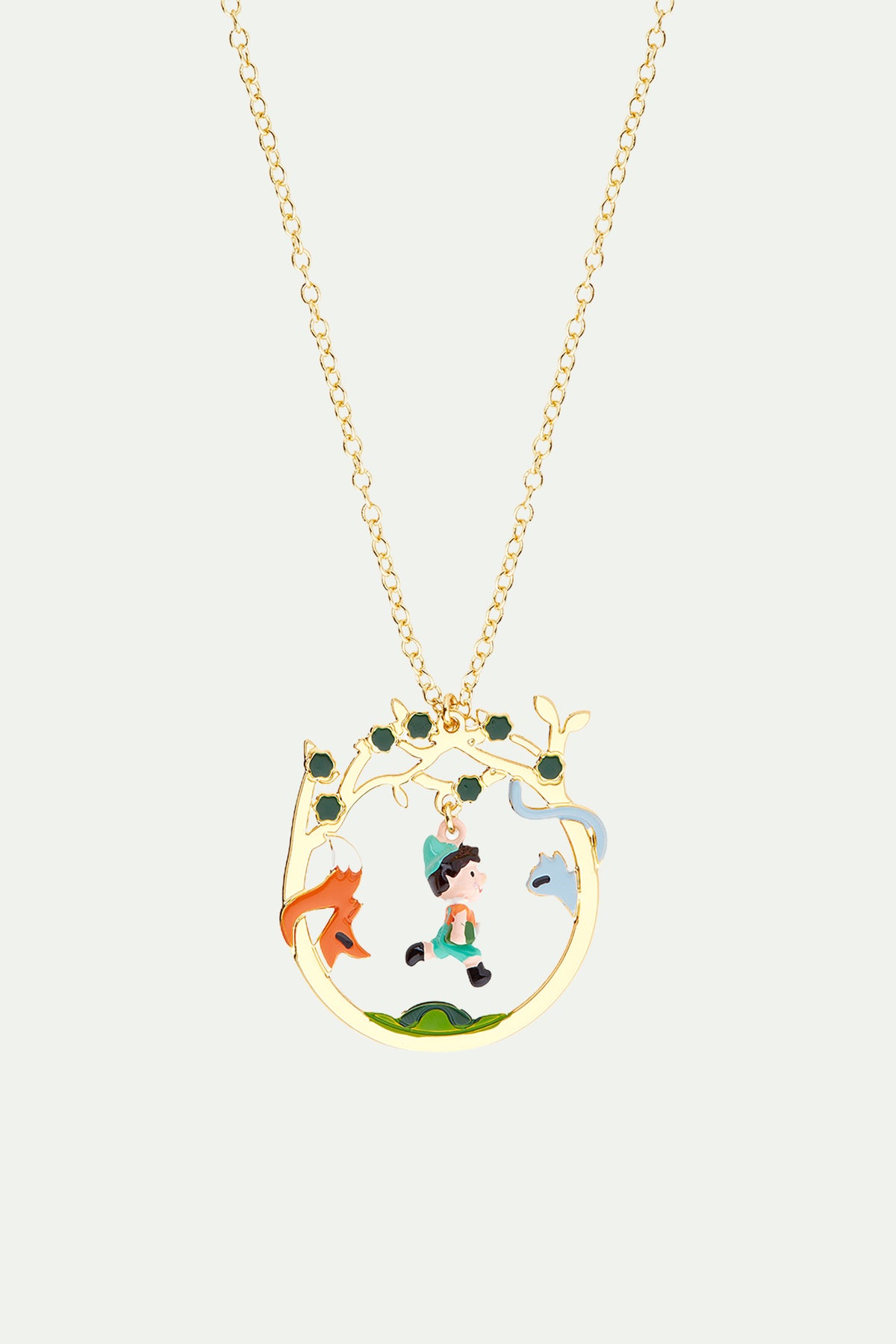 Collier Pinocchio et ses amis en forêt