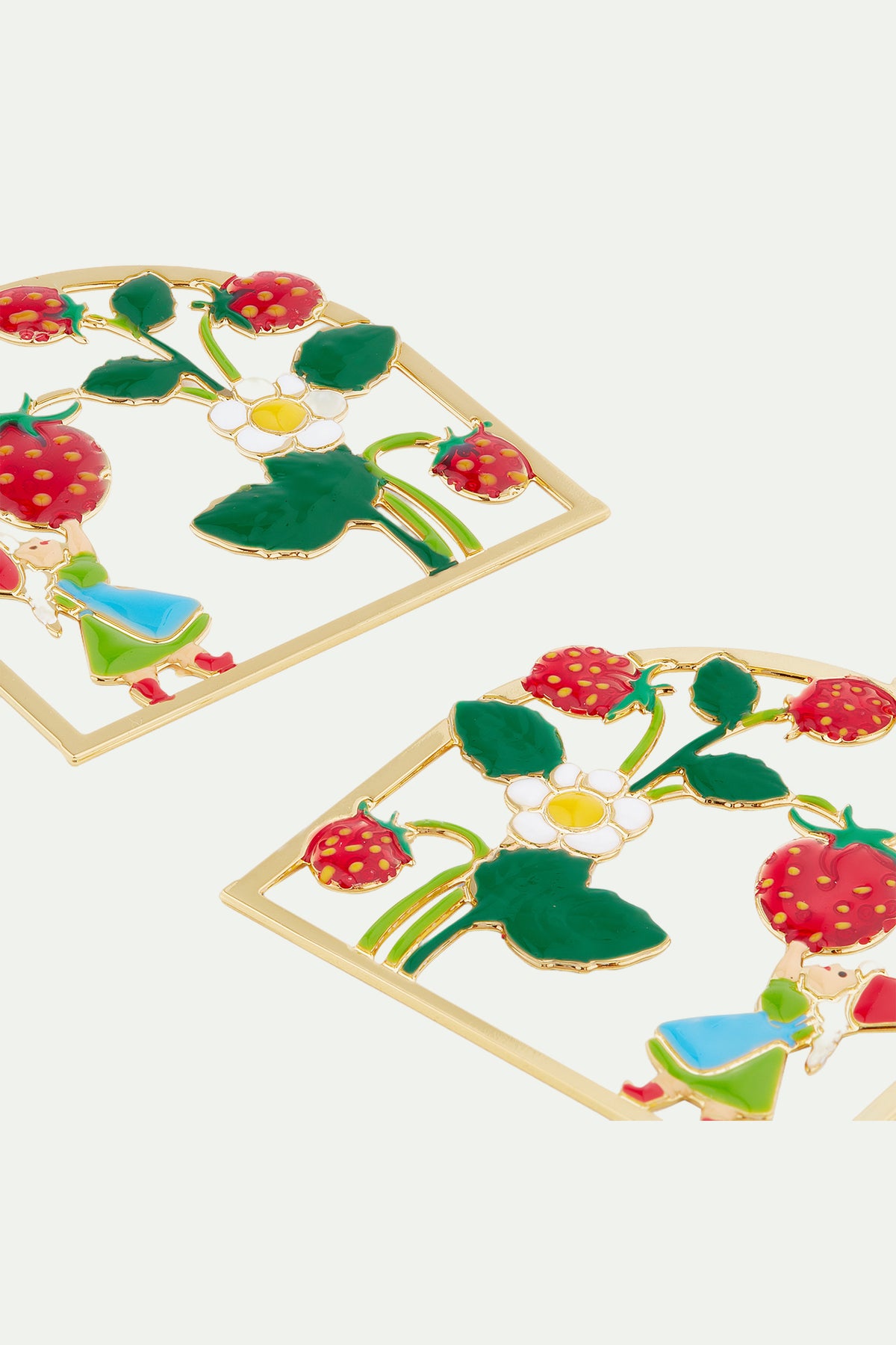 Boucles d'oreilles pendantes cueillette de fraises