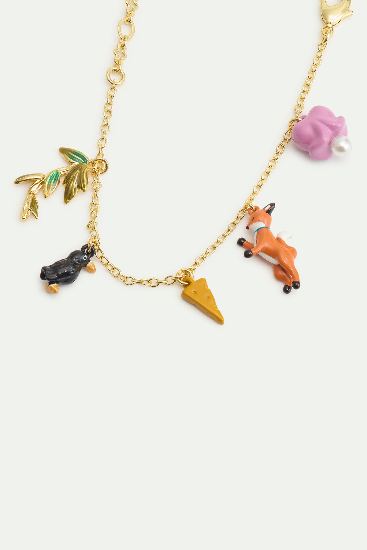 Bracelet fin charm's Le Corbeau et le Renard