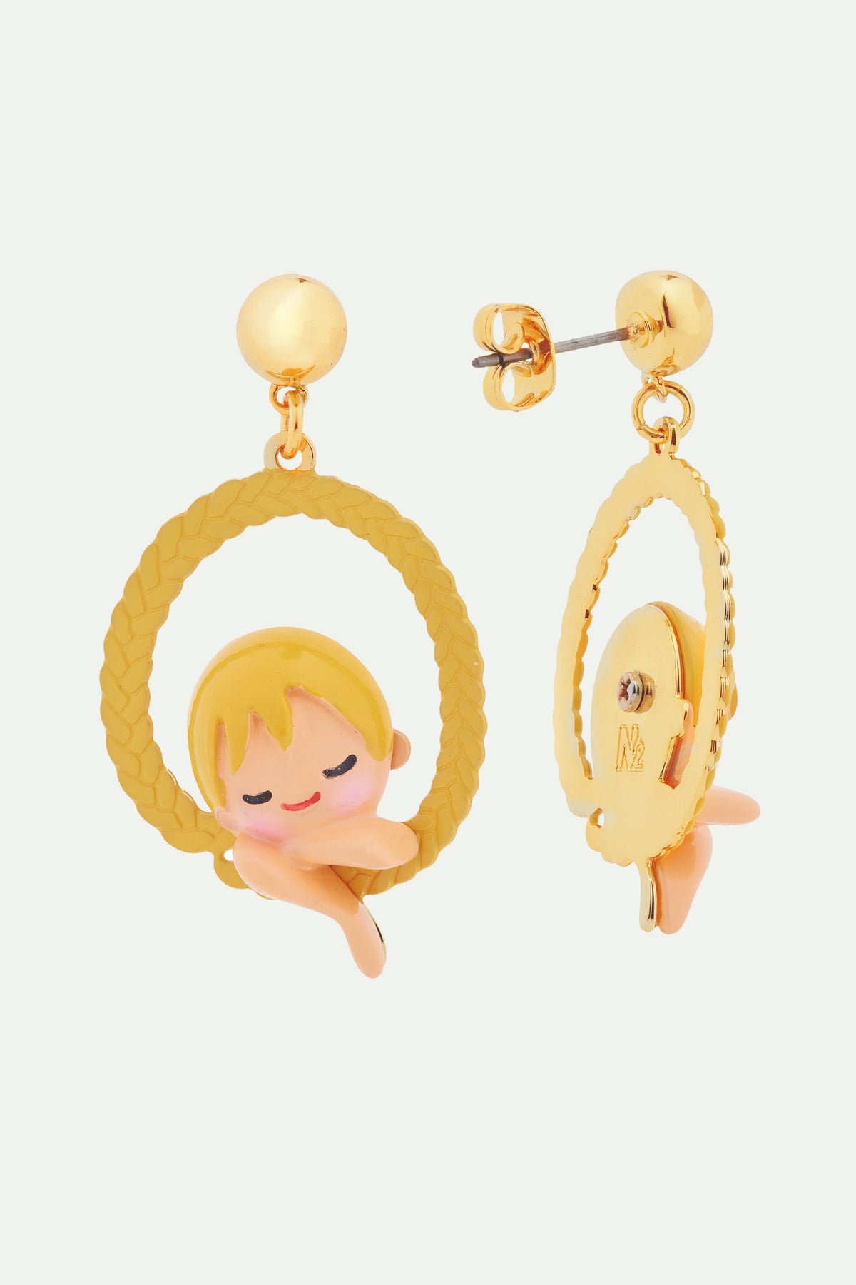 Boucles d'oreilles tiges créoles princesse chevelure enchantée
