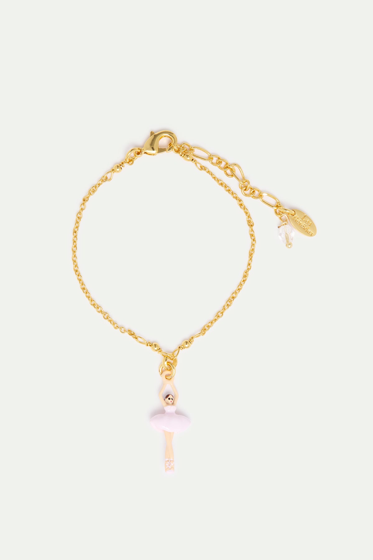 Bracelet Ballerine rose clair et cristal
