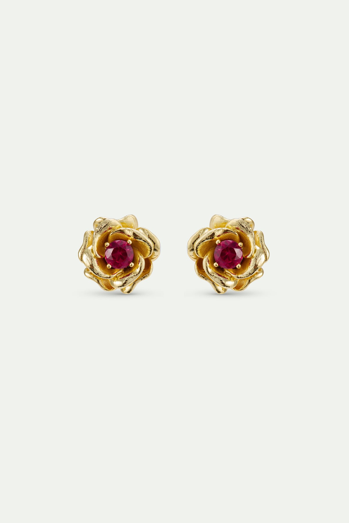 Boucles d'oreilles rose dorée Mona Lisa et pierre rose