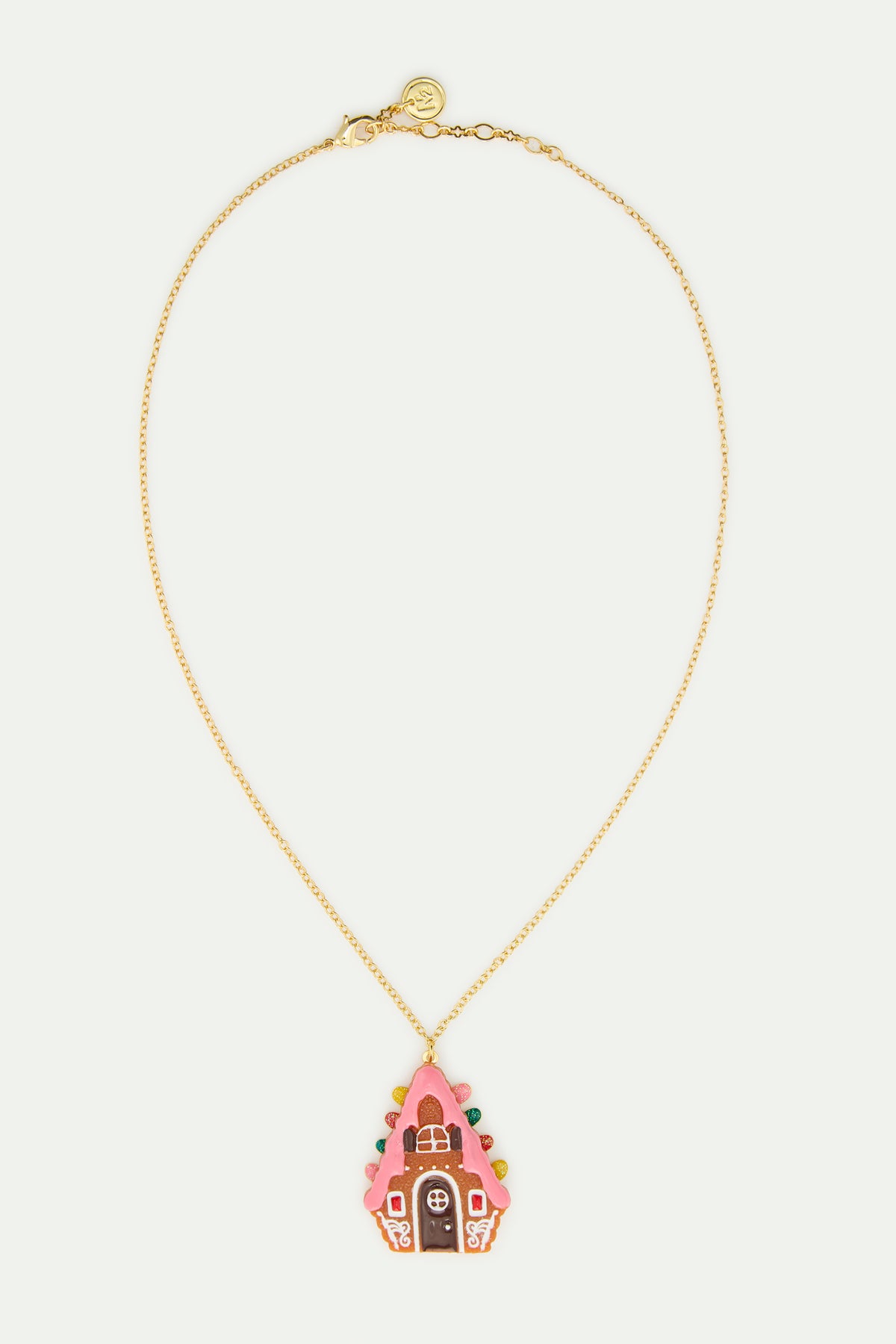 Collier pendentif maison en pain d'épices