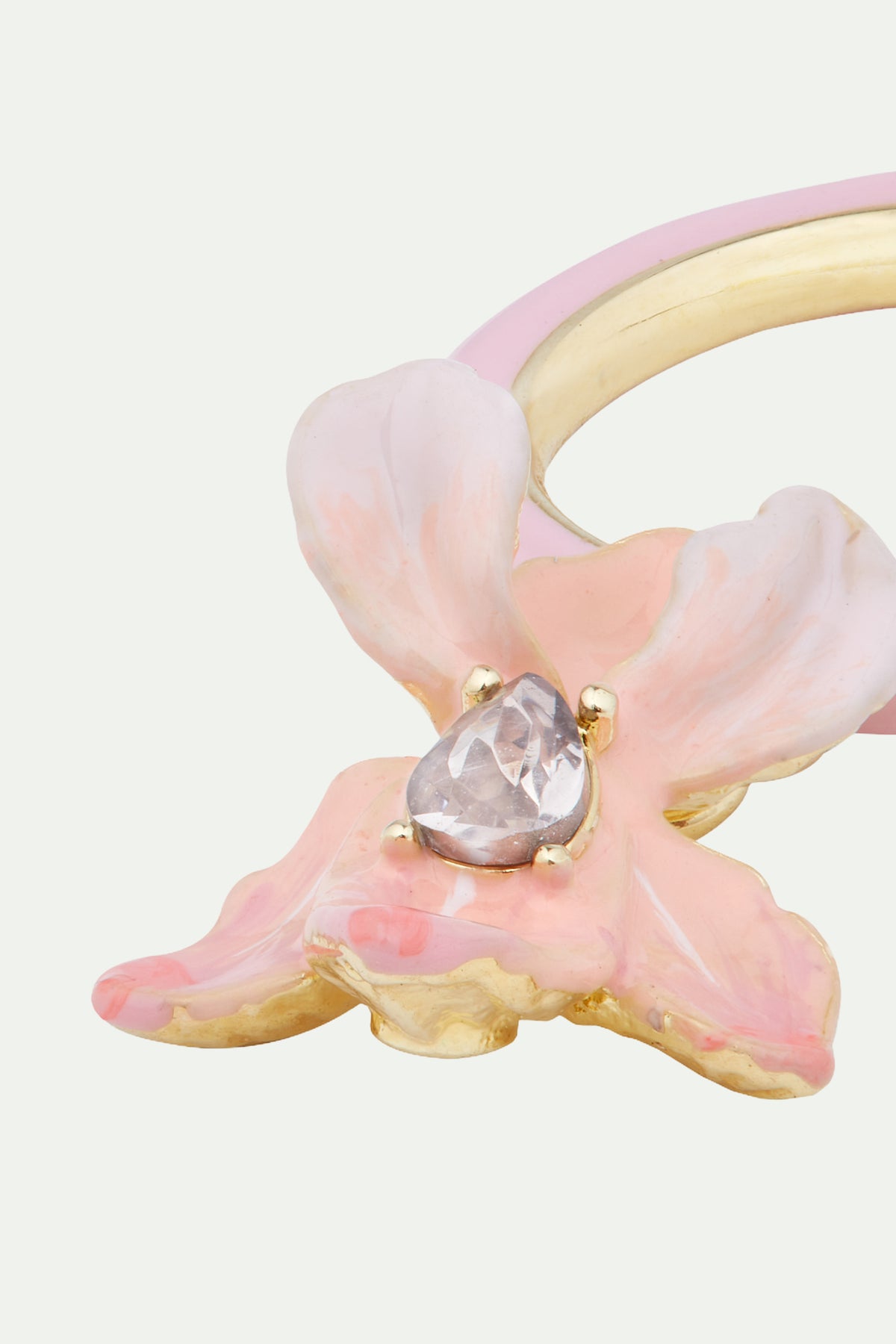 Boucles d'oreilles tiges Iris rose poudré