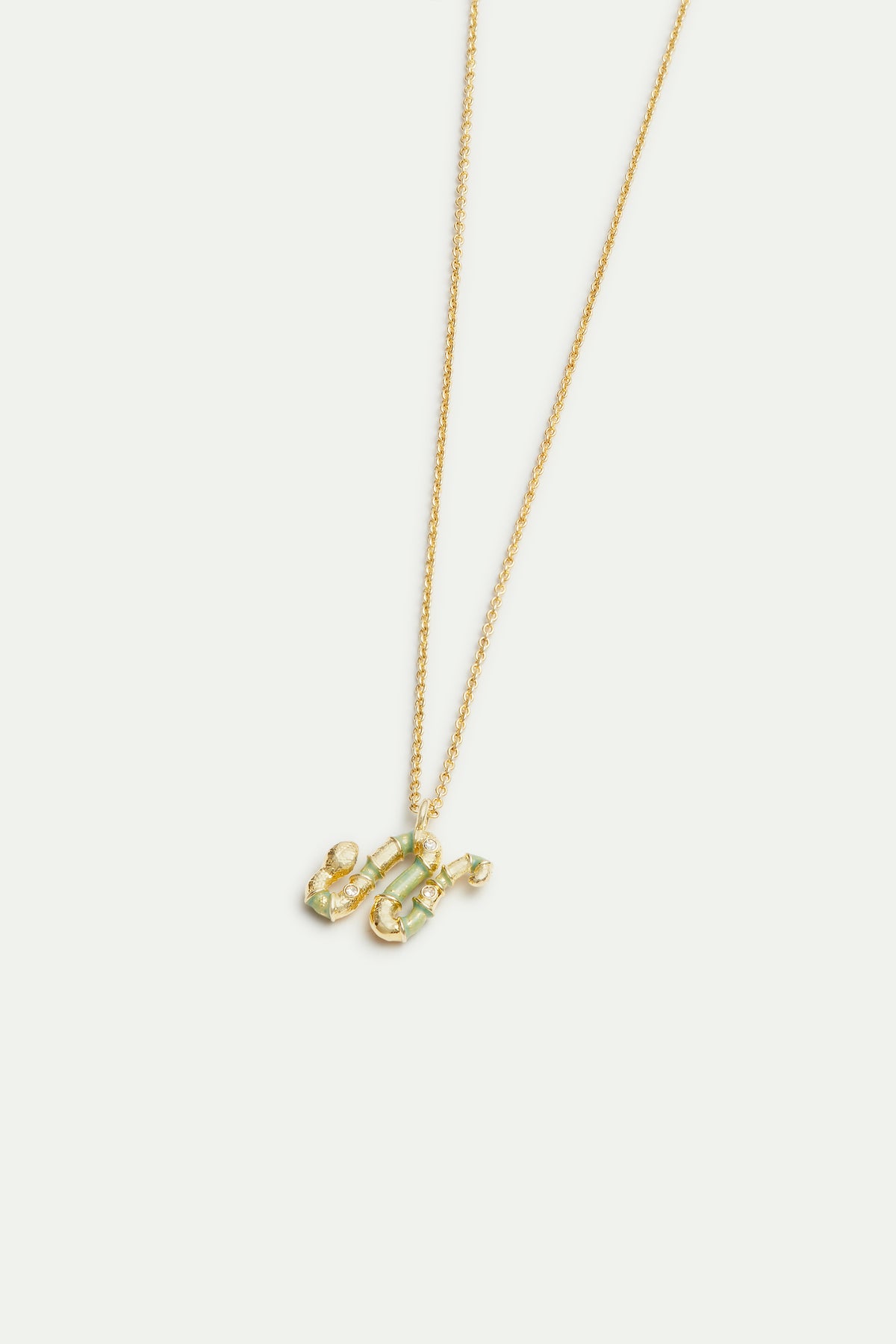Collier pendentif serpent vert