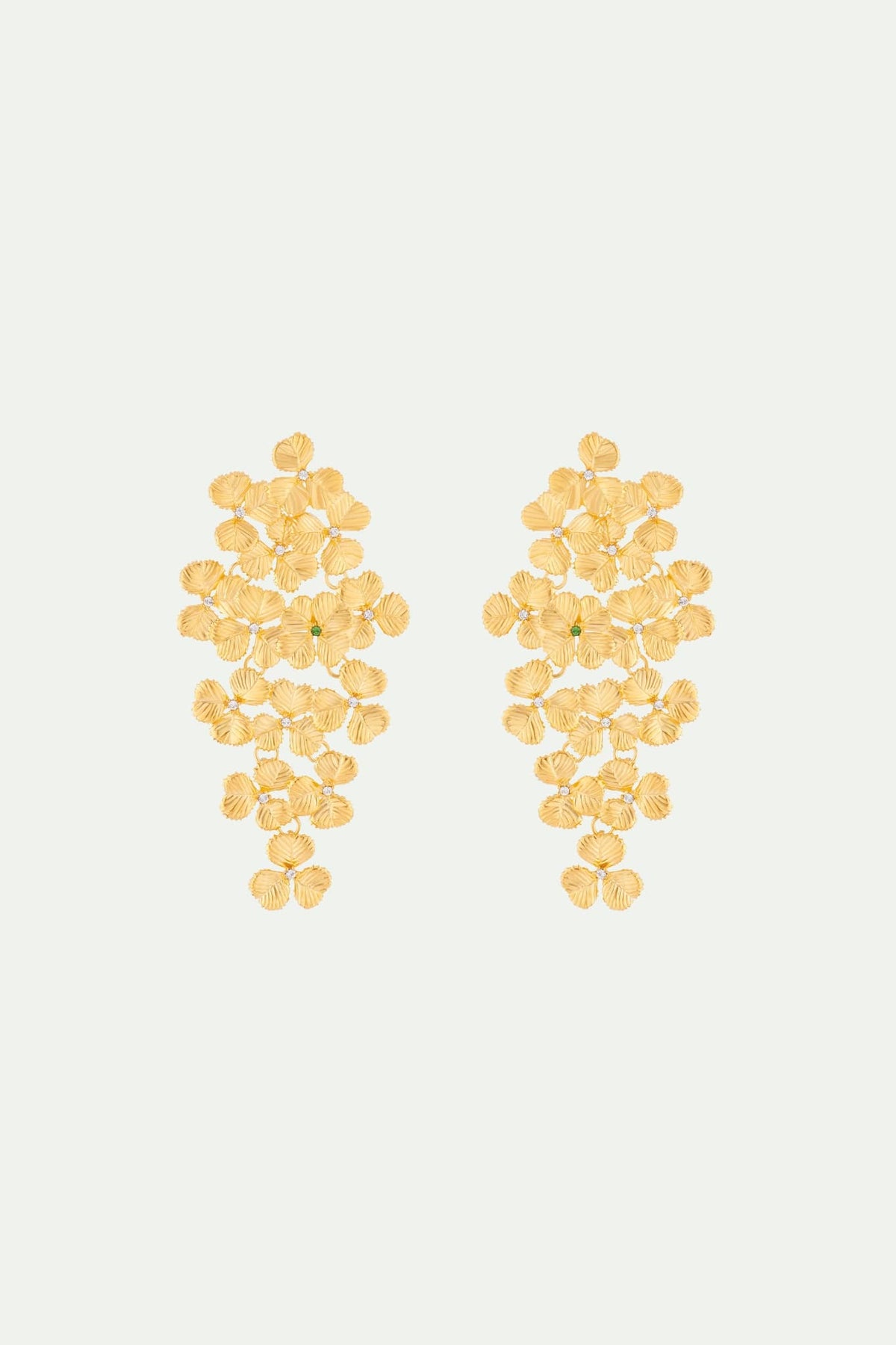 Boucles d'oreilles tiges cascades de trèfles