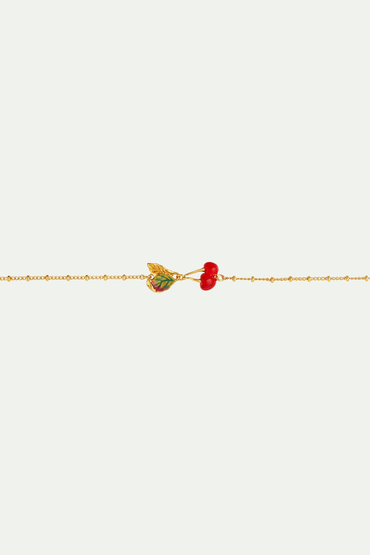 Cherries and Leave Thin Bracelet
