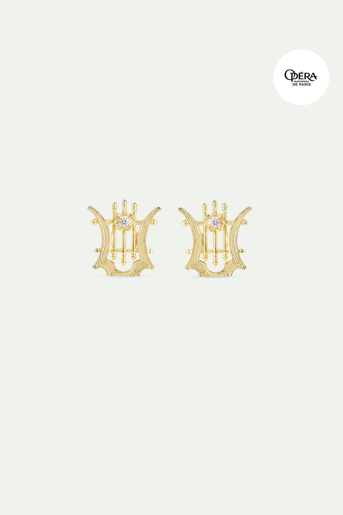 Boucles d'oreilles tiges dorées Lyre