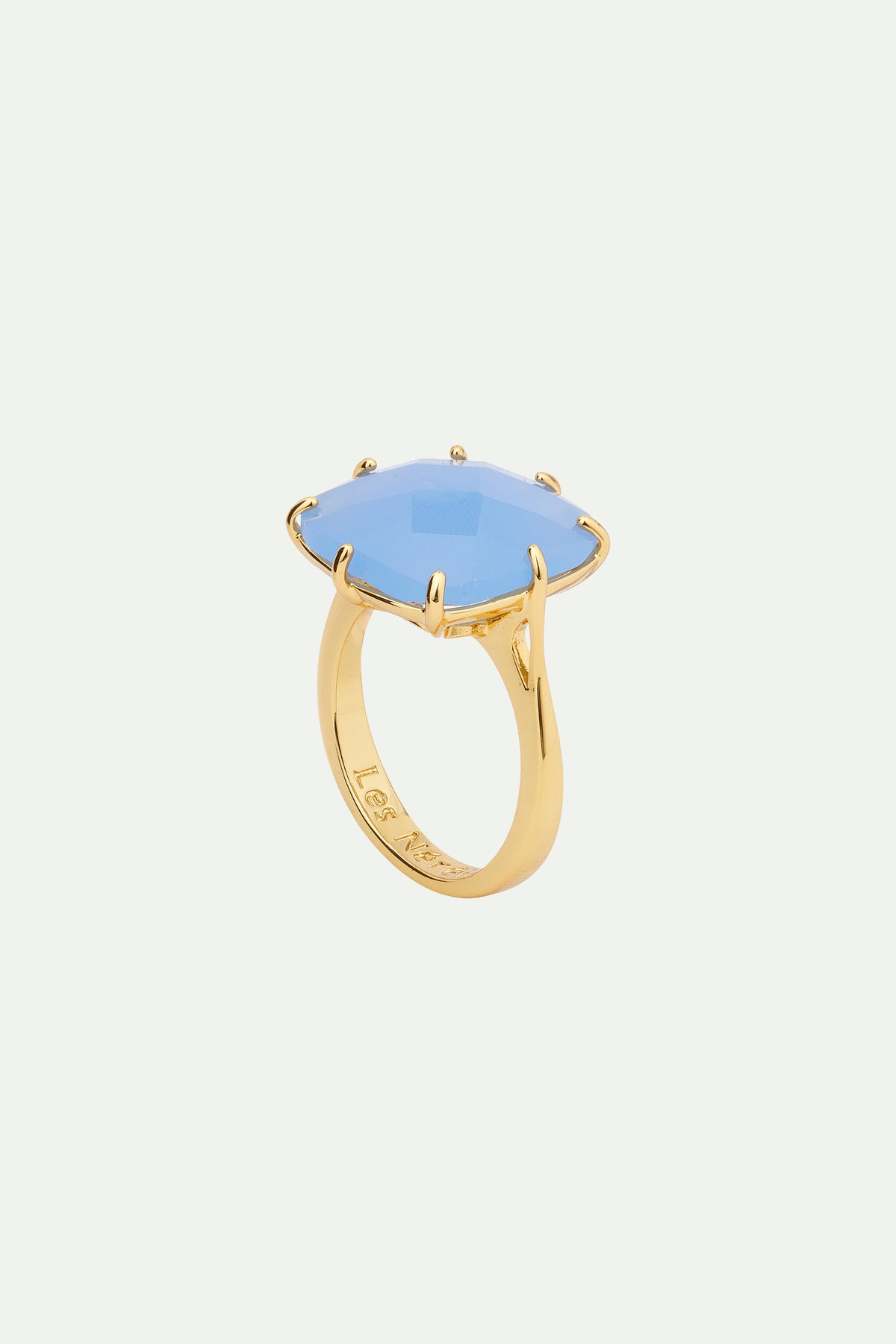 Bague solitaire carrée La Diamantine bleu ciel