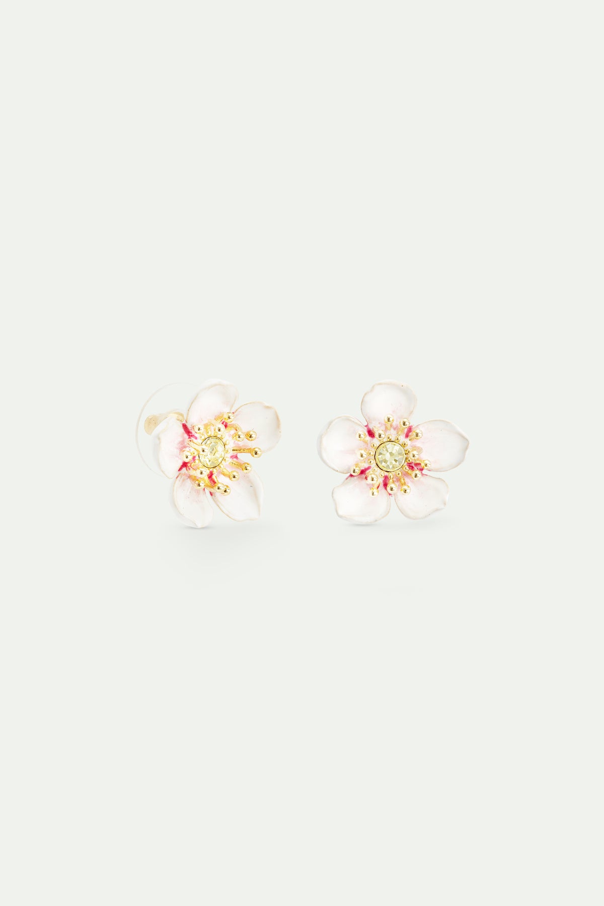 White cherry blossom post earrings