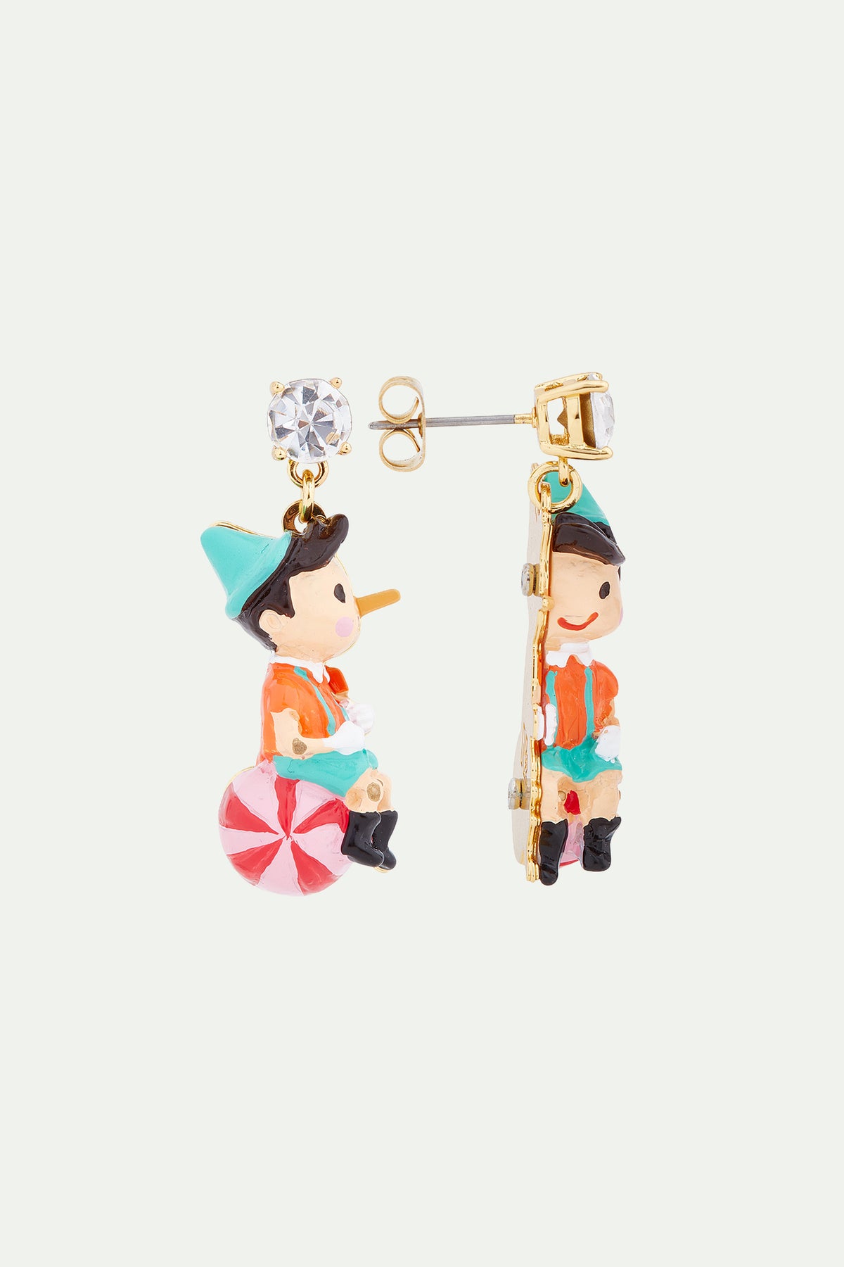 Boucles d'oreilles Pinocchio sur son ballon