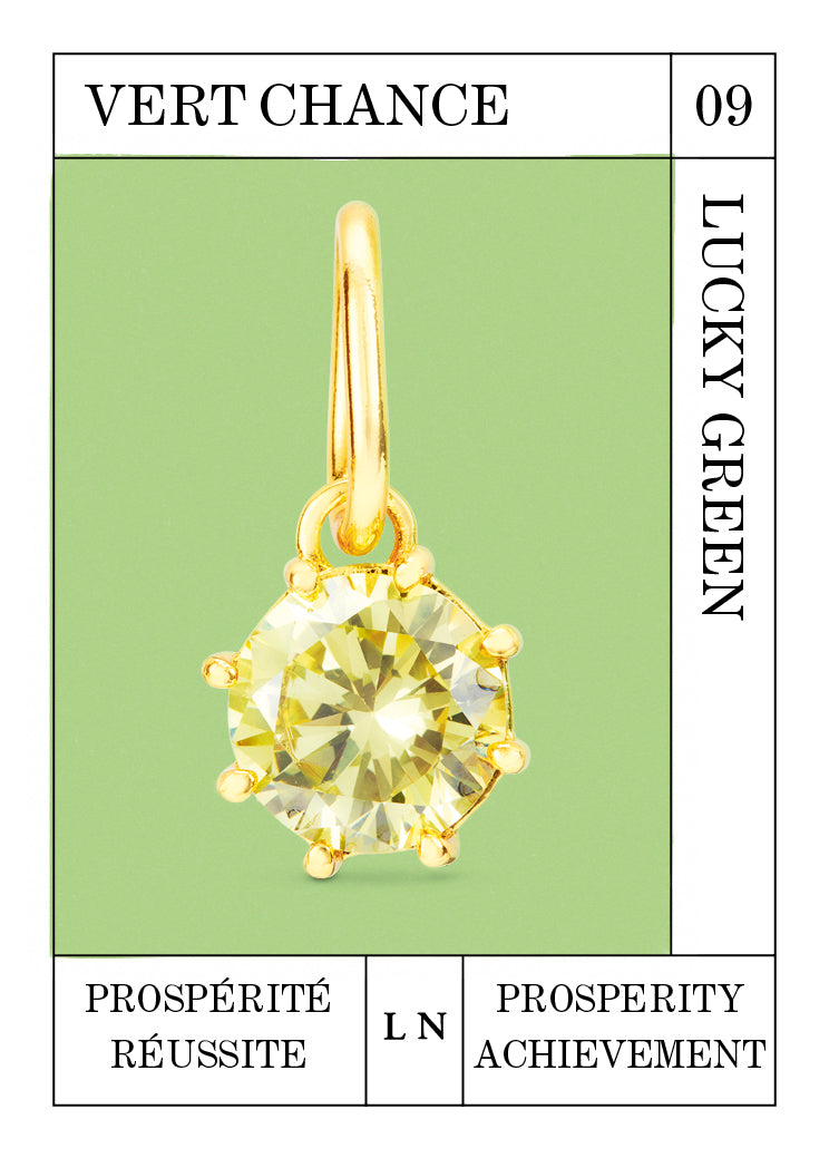 Pendentif pierre Vert Chance, Prospérité et Réussite - Septembre