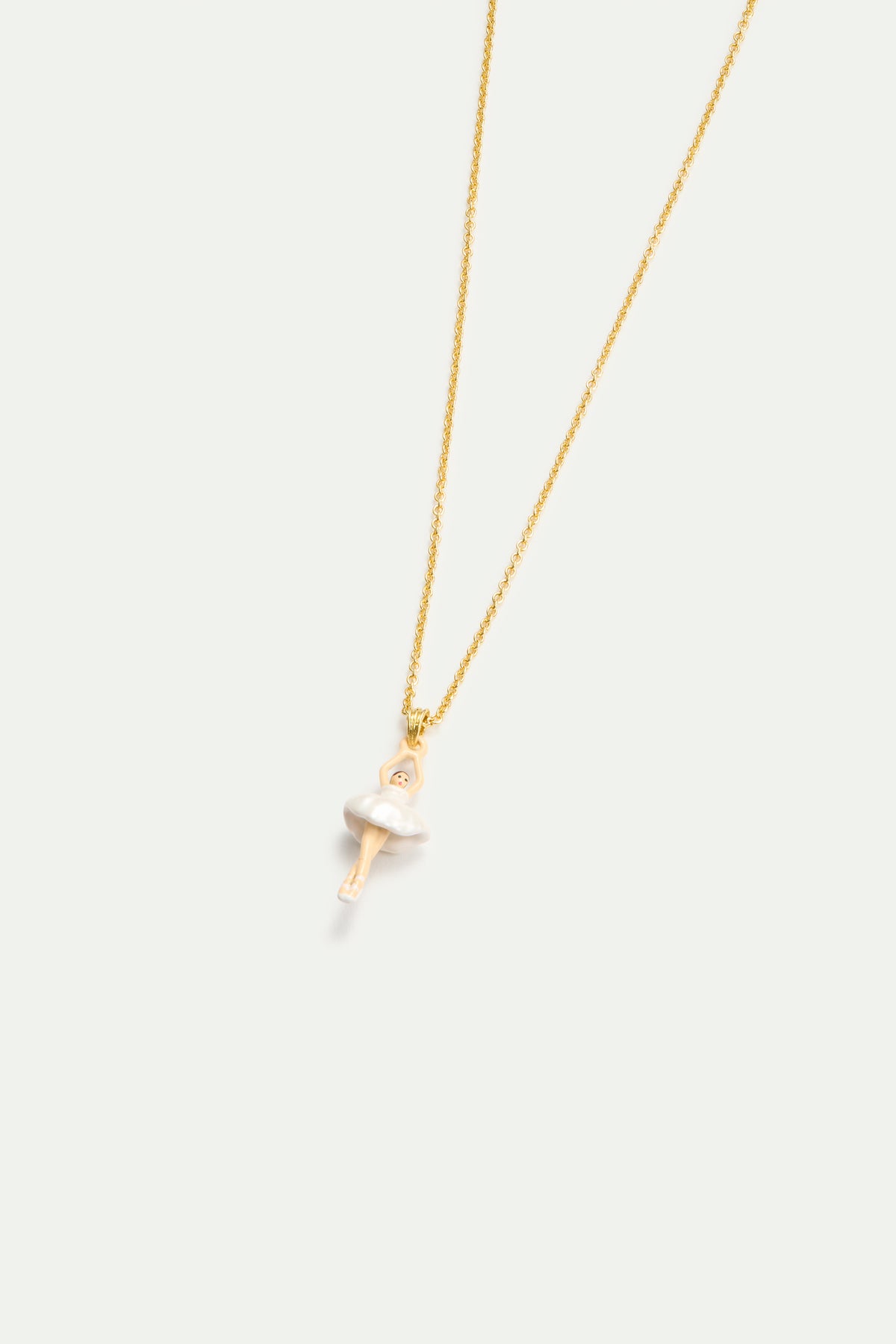 Collier fin mini Ballerine en tutu blanc