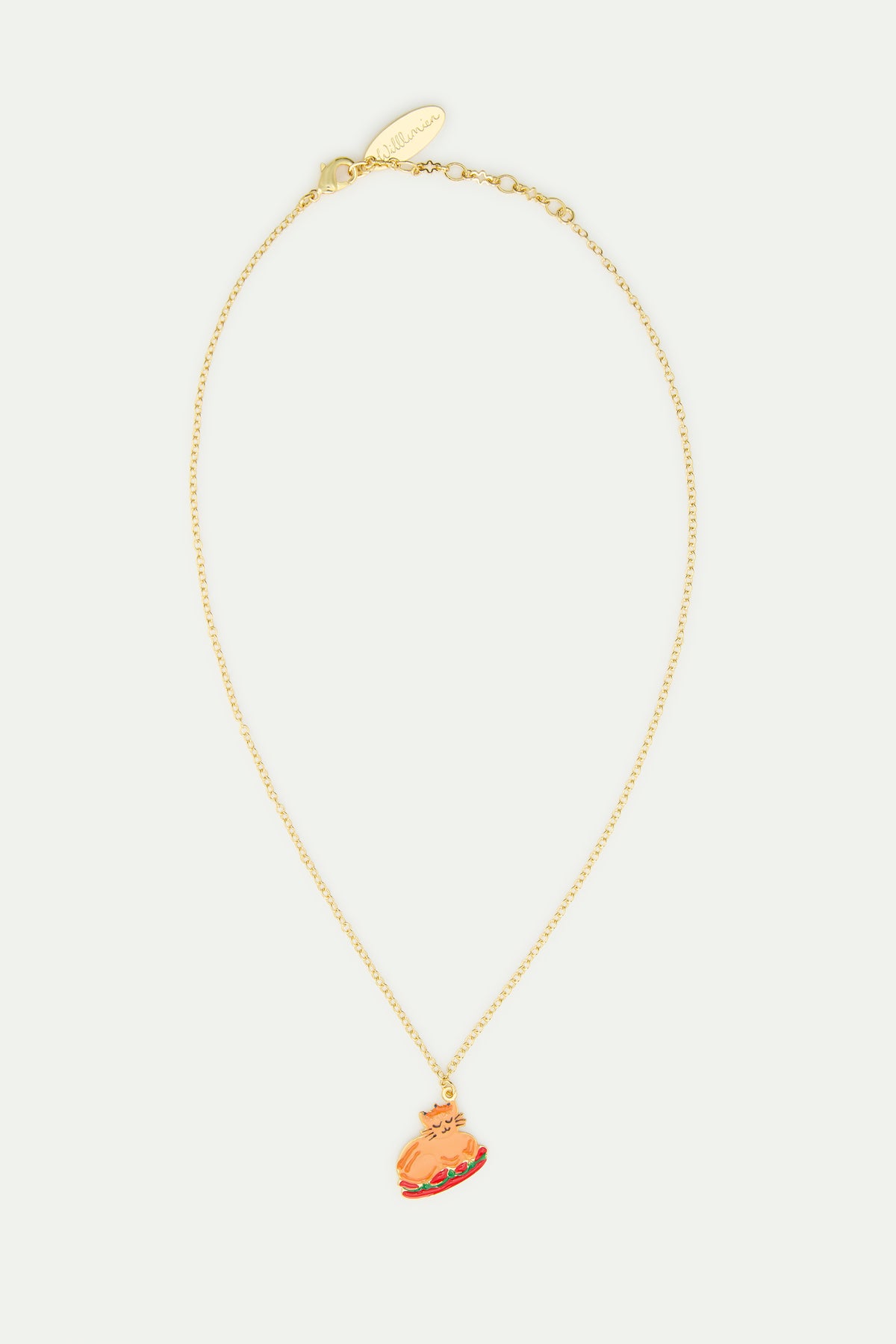 Collier pendentif repas de noël et couronne doré