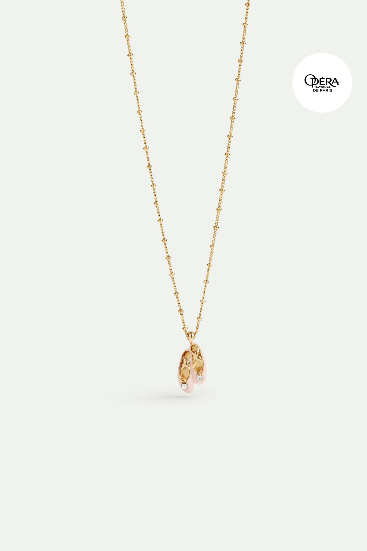 Collier pendentif chaussons de danse roses