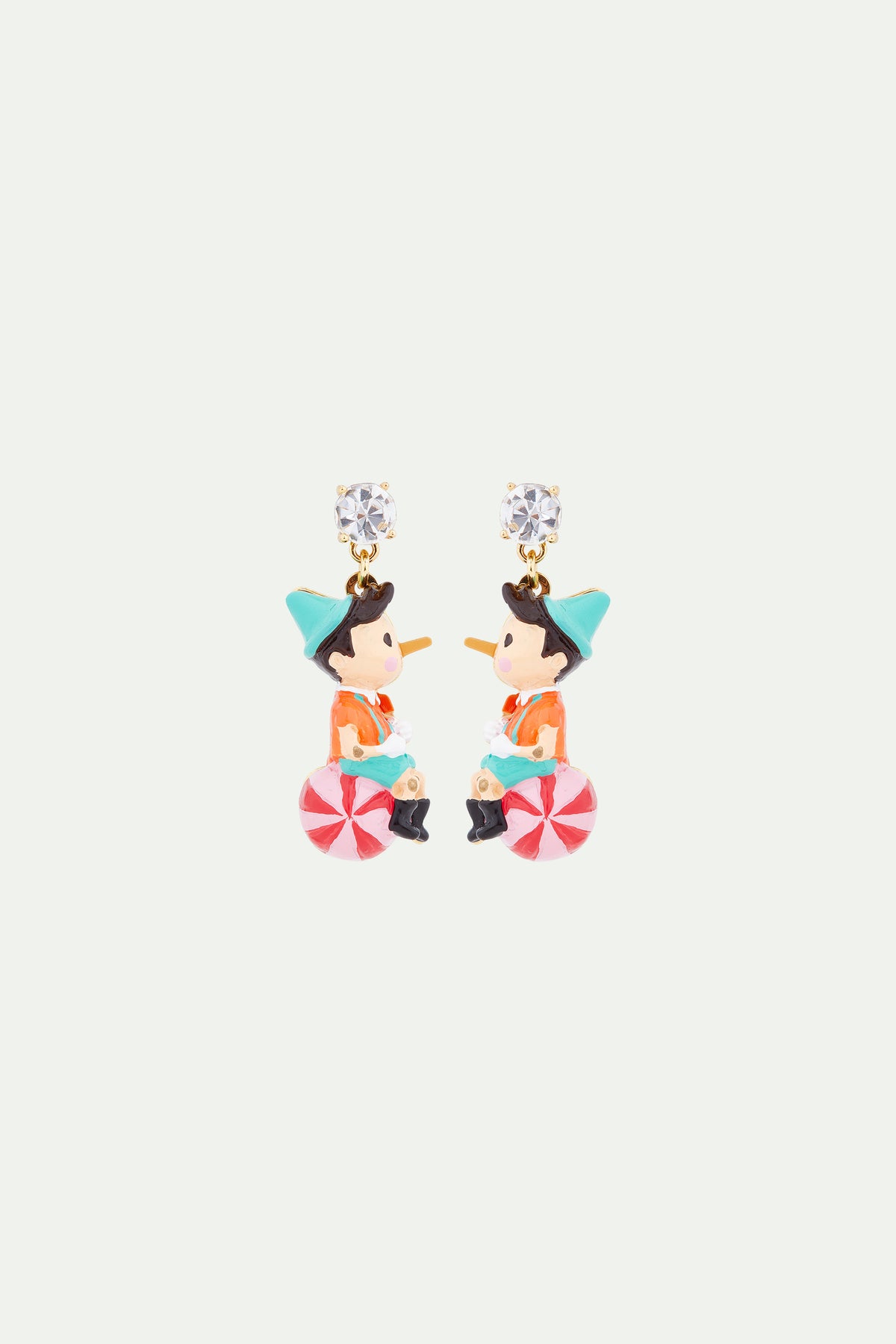 Boucles d'oreilles Pinocchio sur son ballon