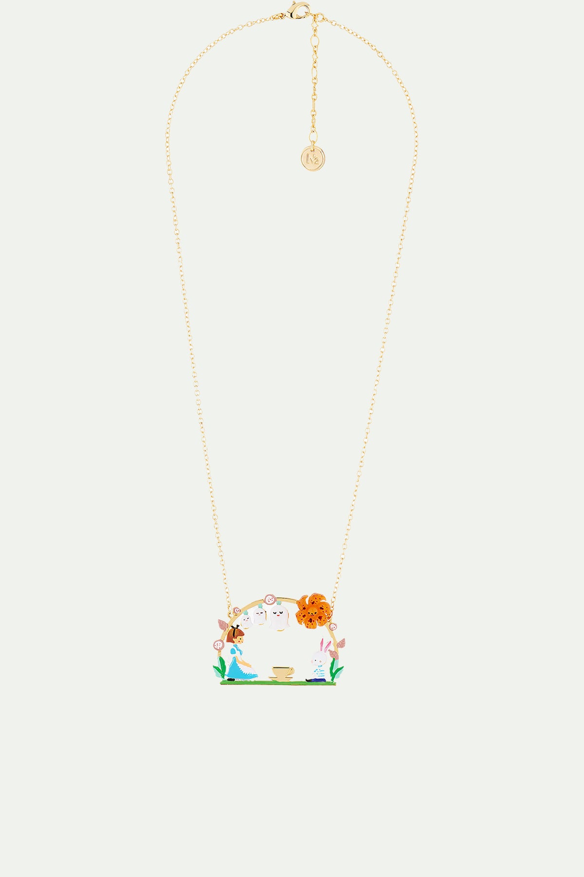 Collier pendentif teatime alice et lapin blanc