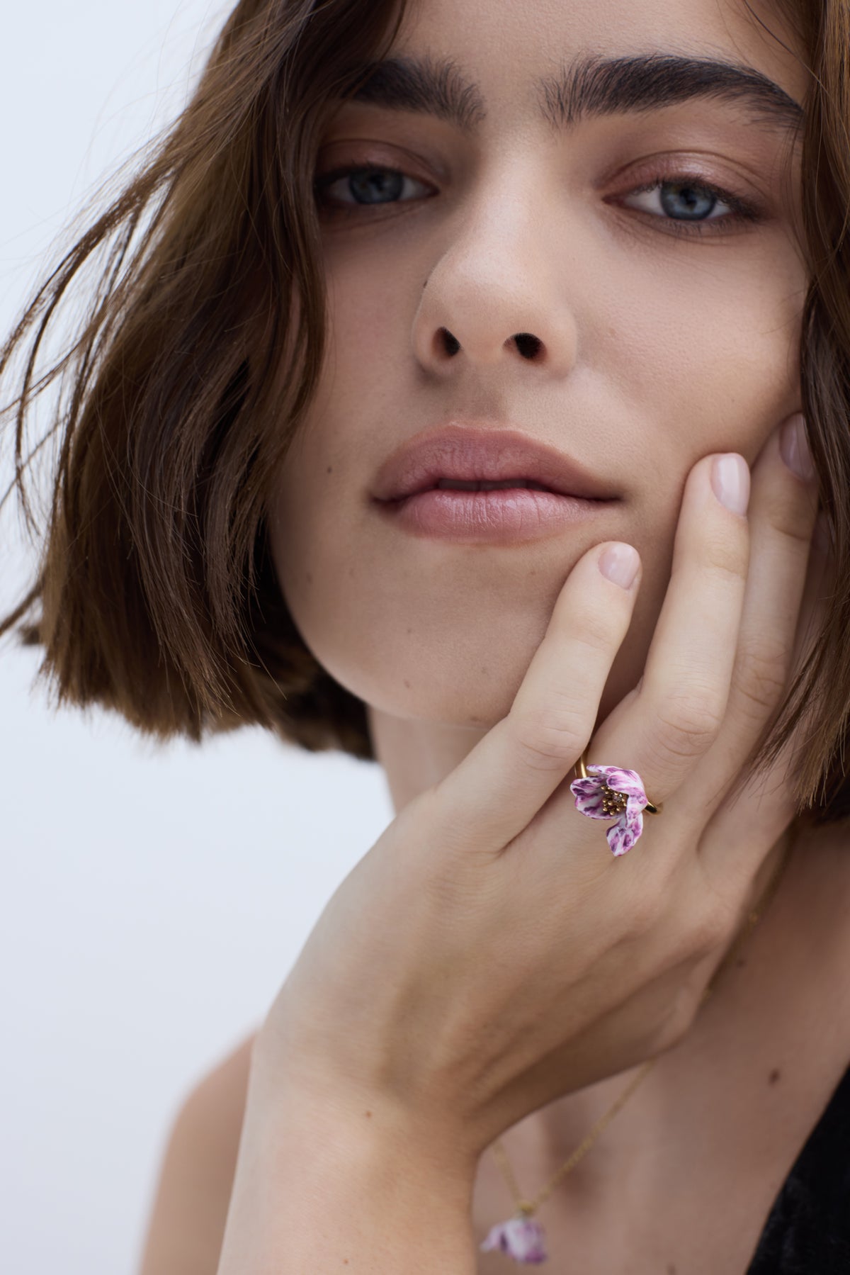 Bague ajustable tulipe violette