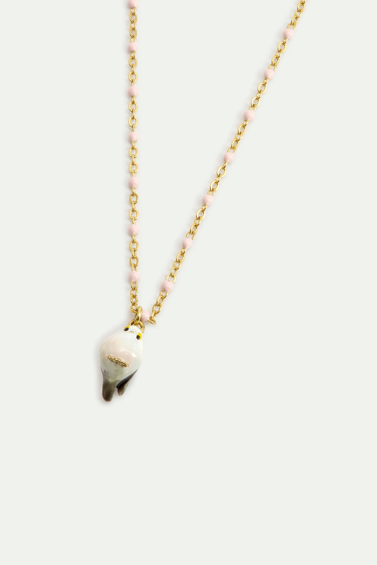 Collier pendentif Mésange blanche