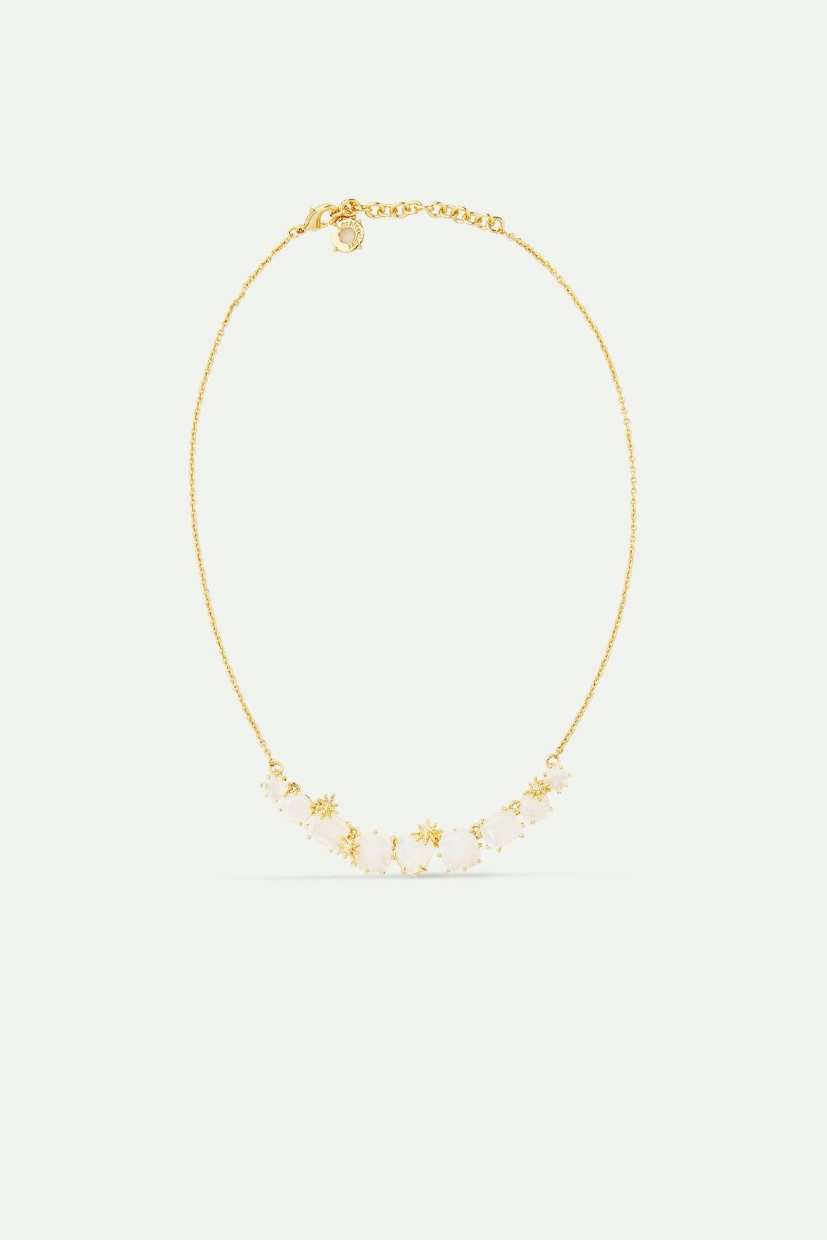 Collier fin neuf pierres La Diamantine blanc opalescent et fines étoiles