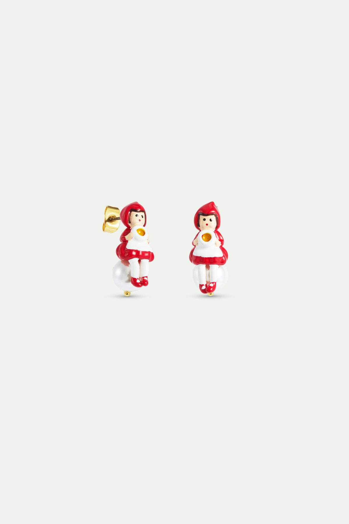 Boucles d’oreilles Chaperon Rouge, perle fantaisie